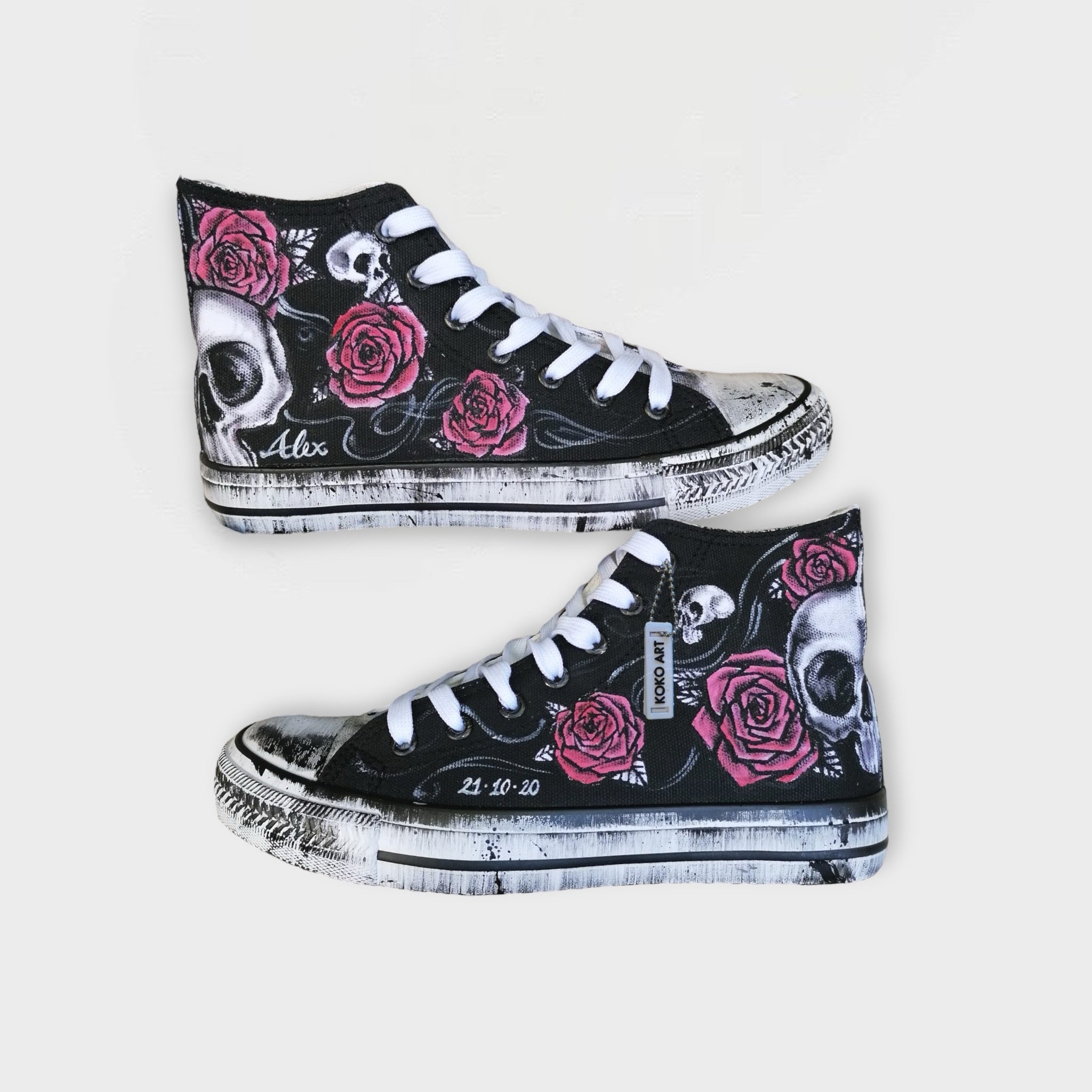 Skulls and Roses Hand Painted Shoes