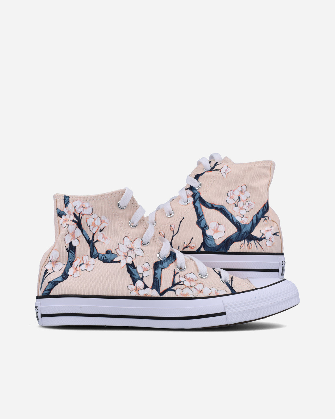 Custom Hand Painted Converse Chuck Taylor Almond Blossom Design by Koko Art (Made to Order)