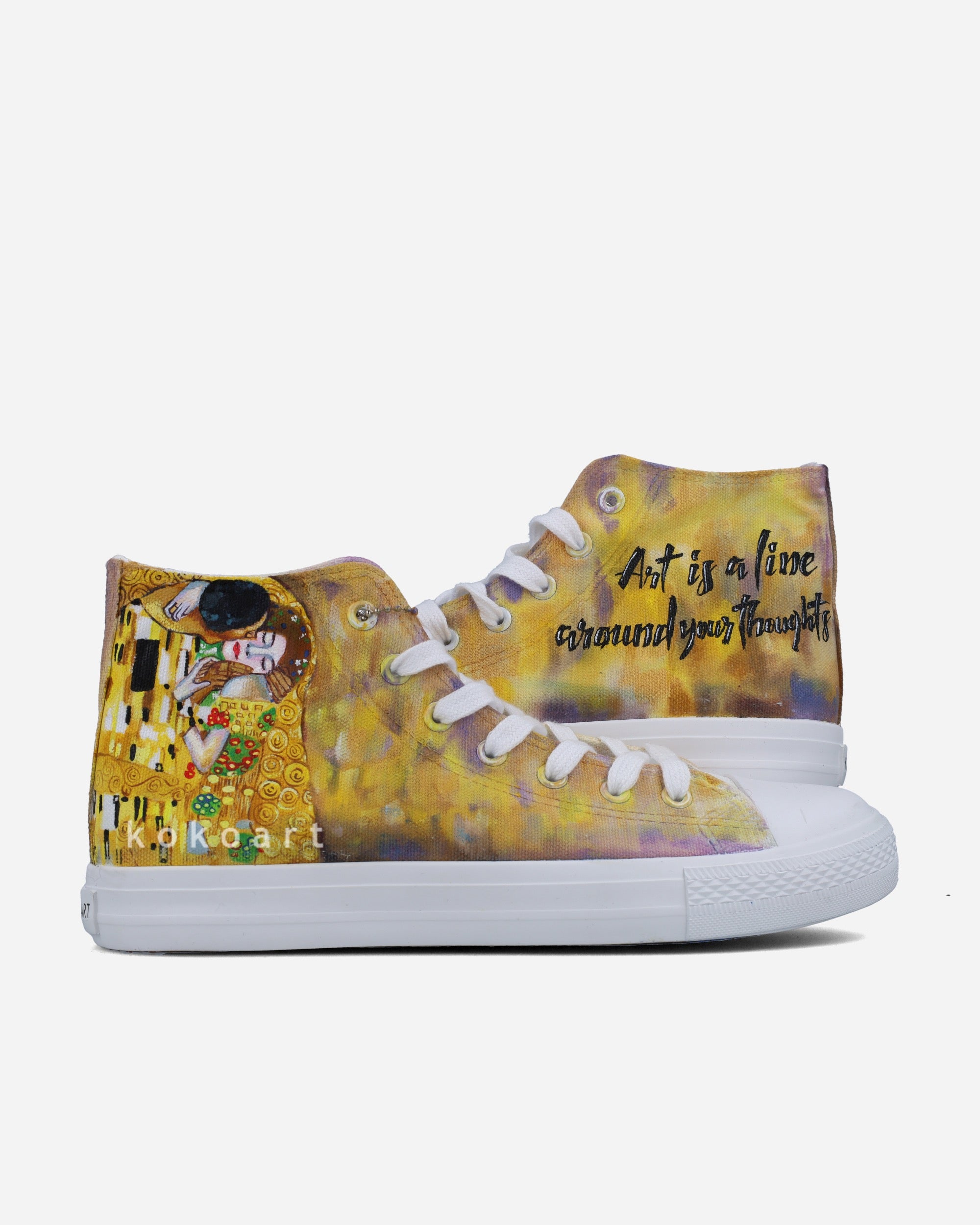Hand Painted Shoes The Kiss Design by Koko Art