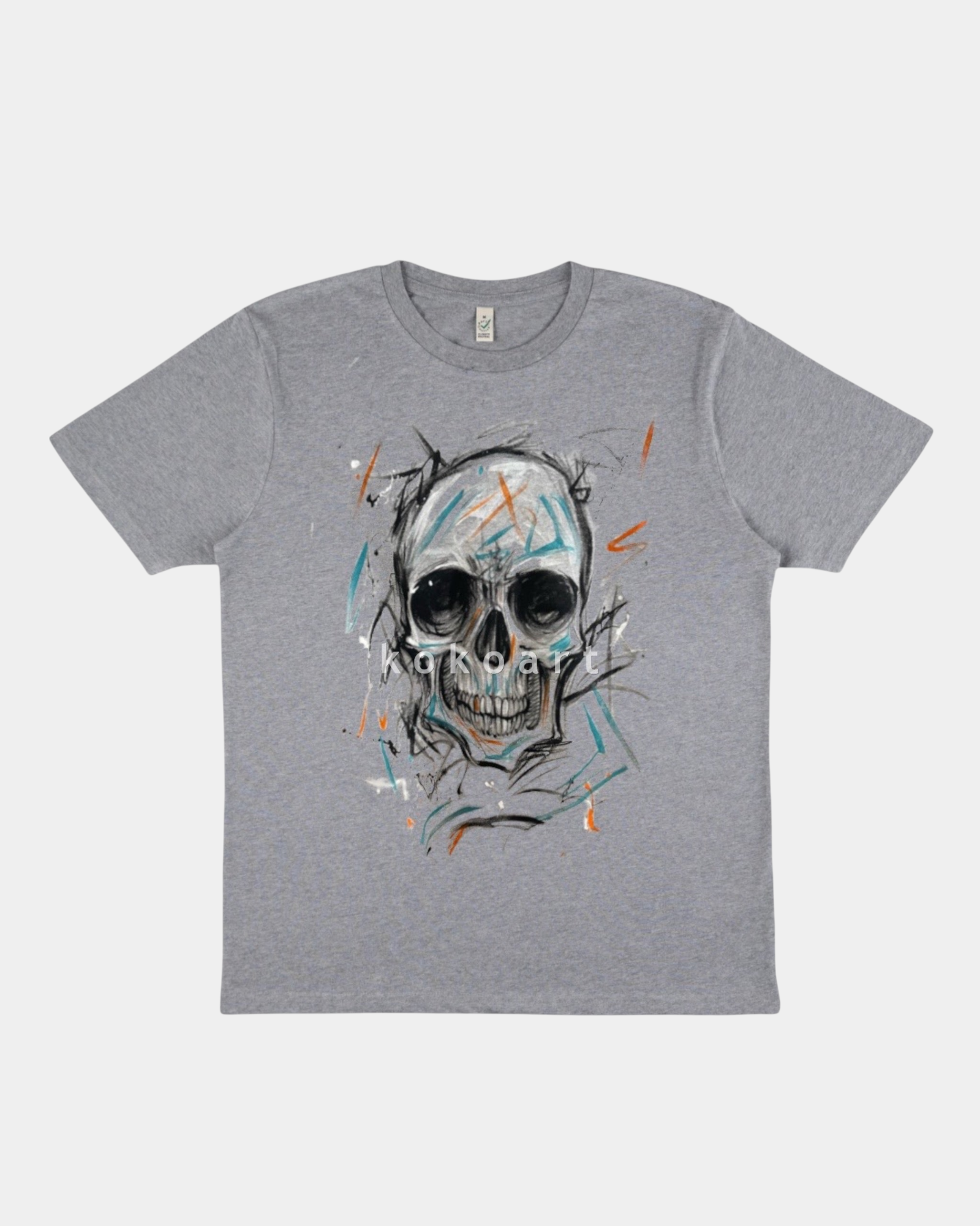 Skull - Hand painted Organic Cotton Clothing
