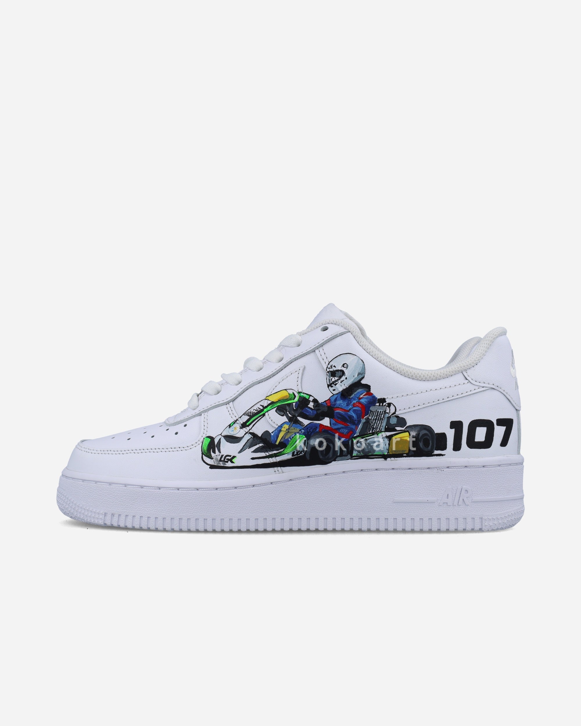 Af1 High Racing Hand Painted Nike AF1 Racing Design by Koko Art - KOKO ART