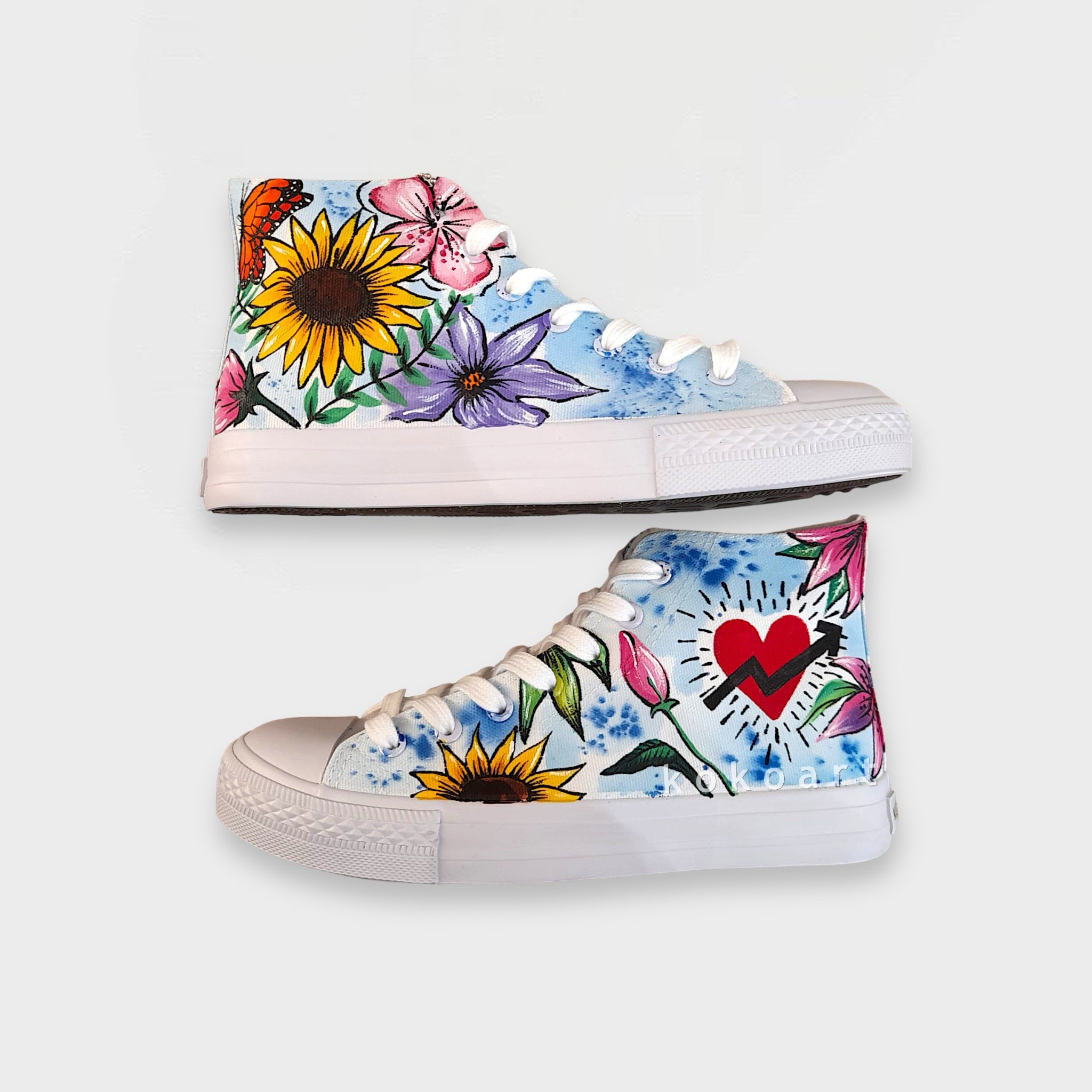 Flower Portrait Hand Painted Shoes
