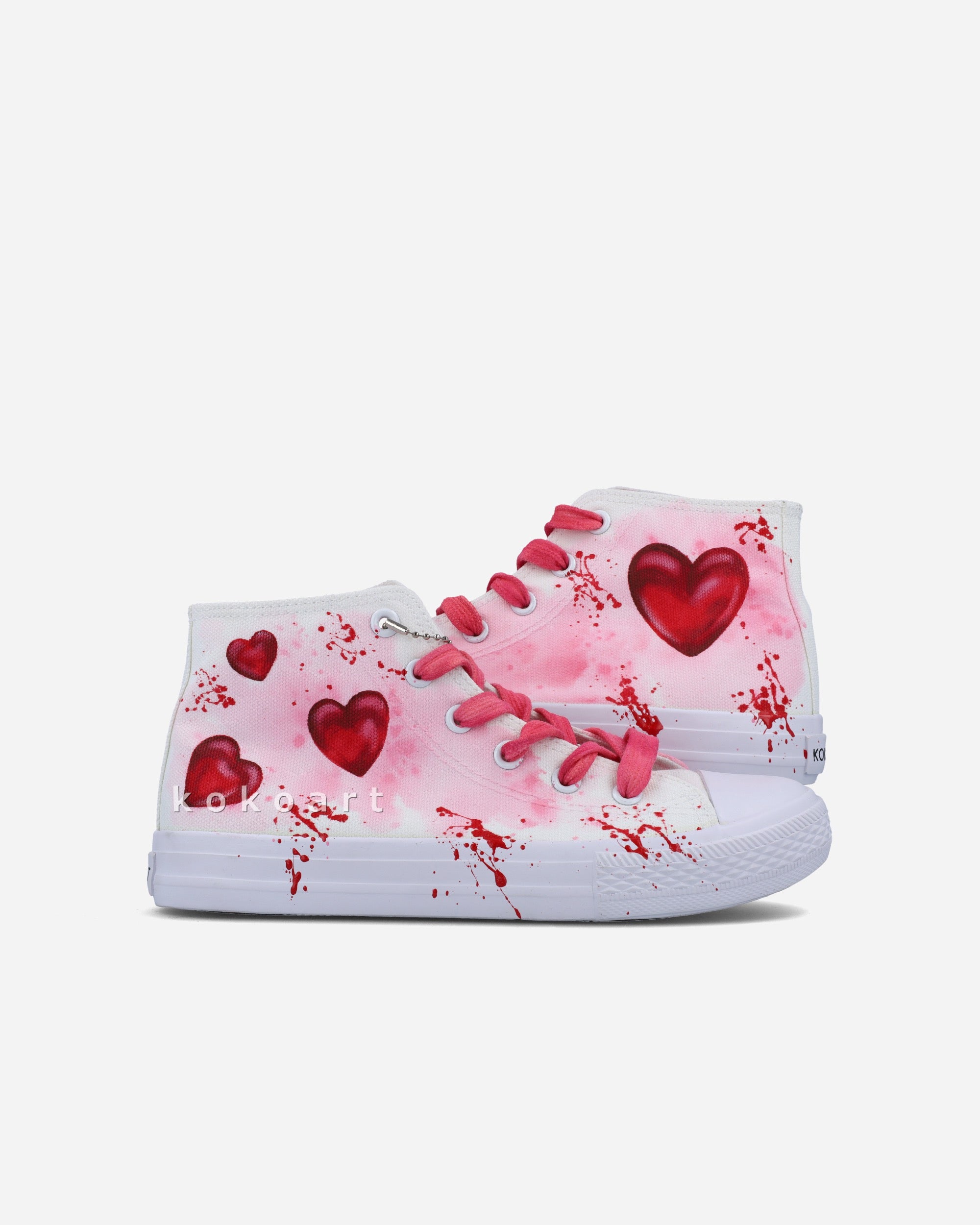 Shiny Hearts Hand Painted Shoes