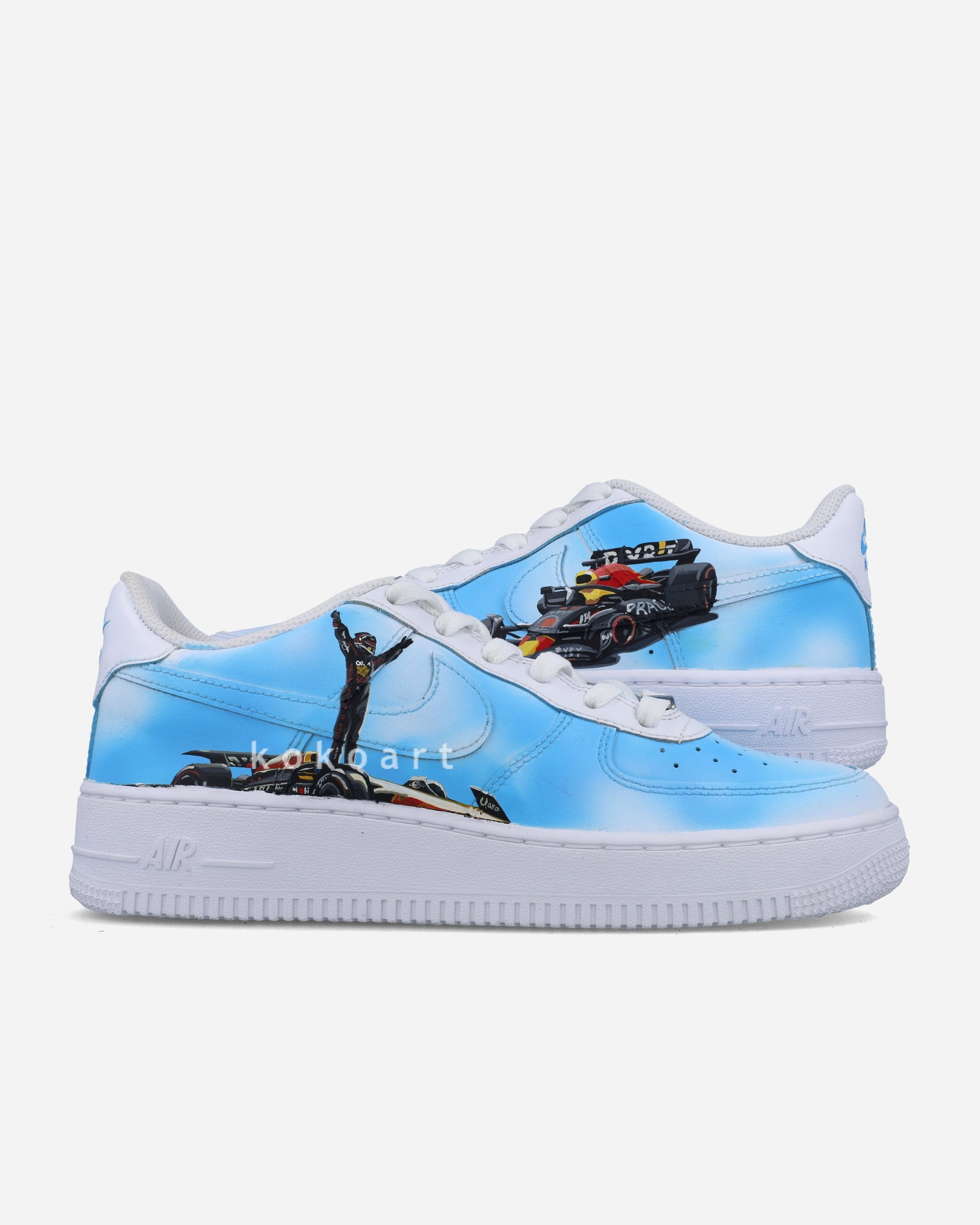 Hand Painted Nike AF1 Race Cars Design by Koko Art - KOKO ART