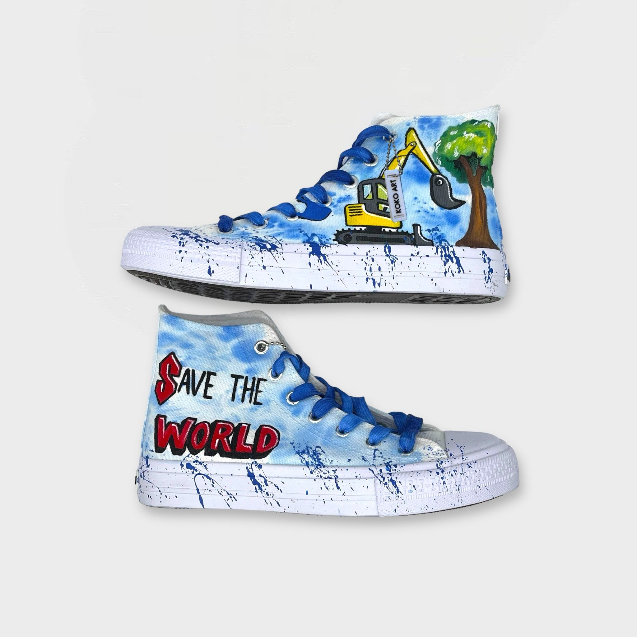 Save the World Hand Painted Shoes