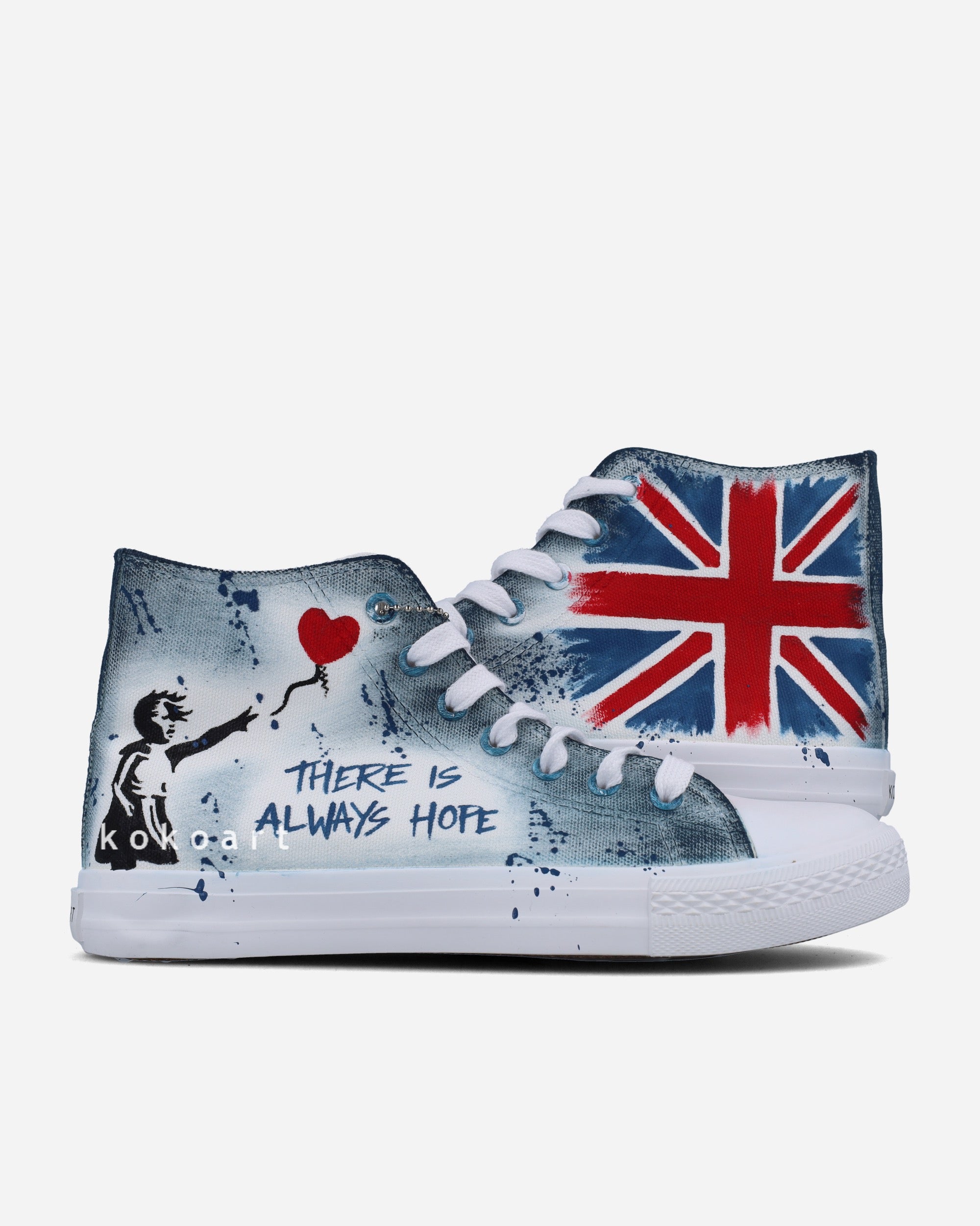 Graffiti Union Jack Flag Hand Painted Shoes