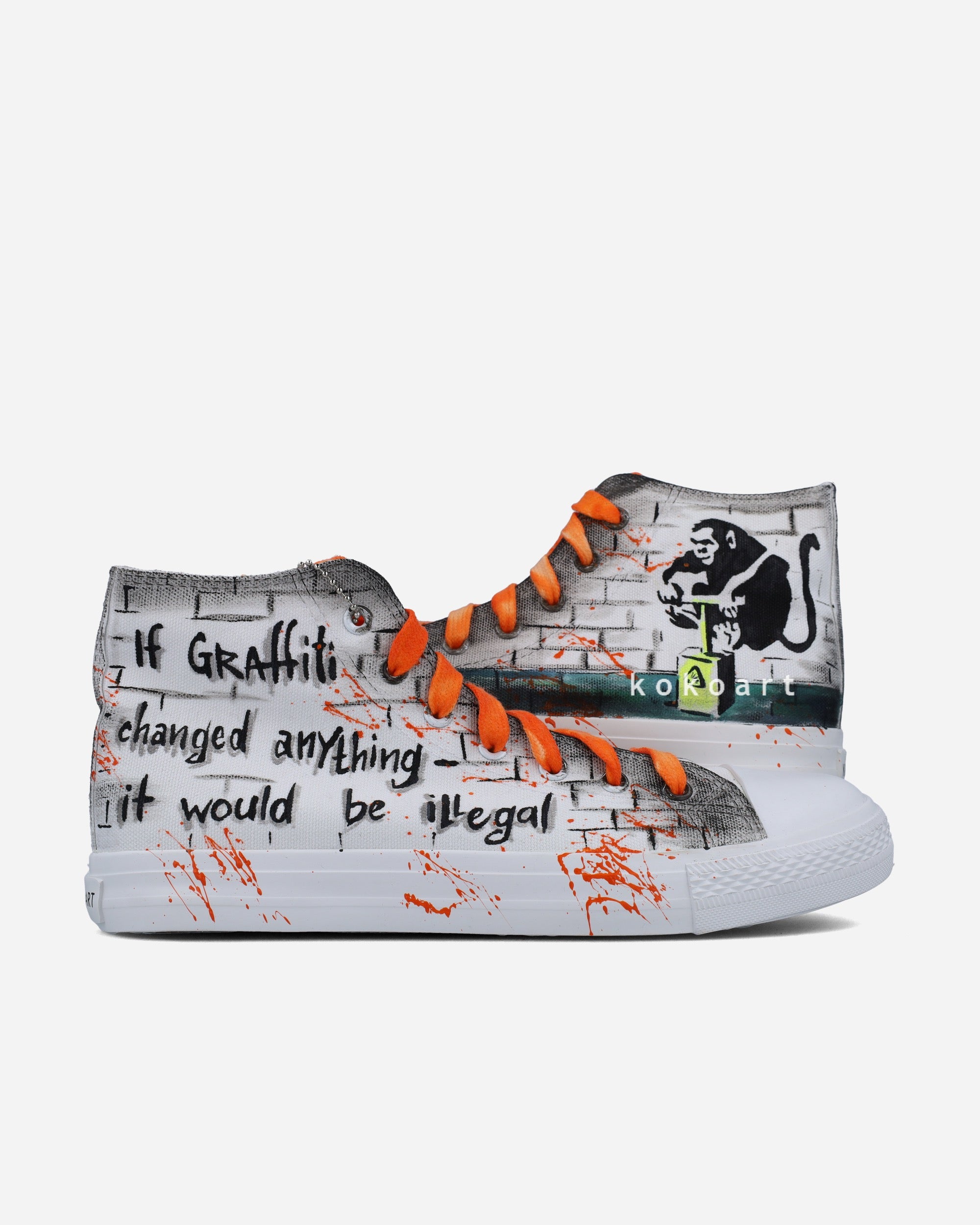 Dinamite Monkey Hand Painted Shoes