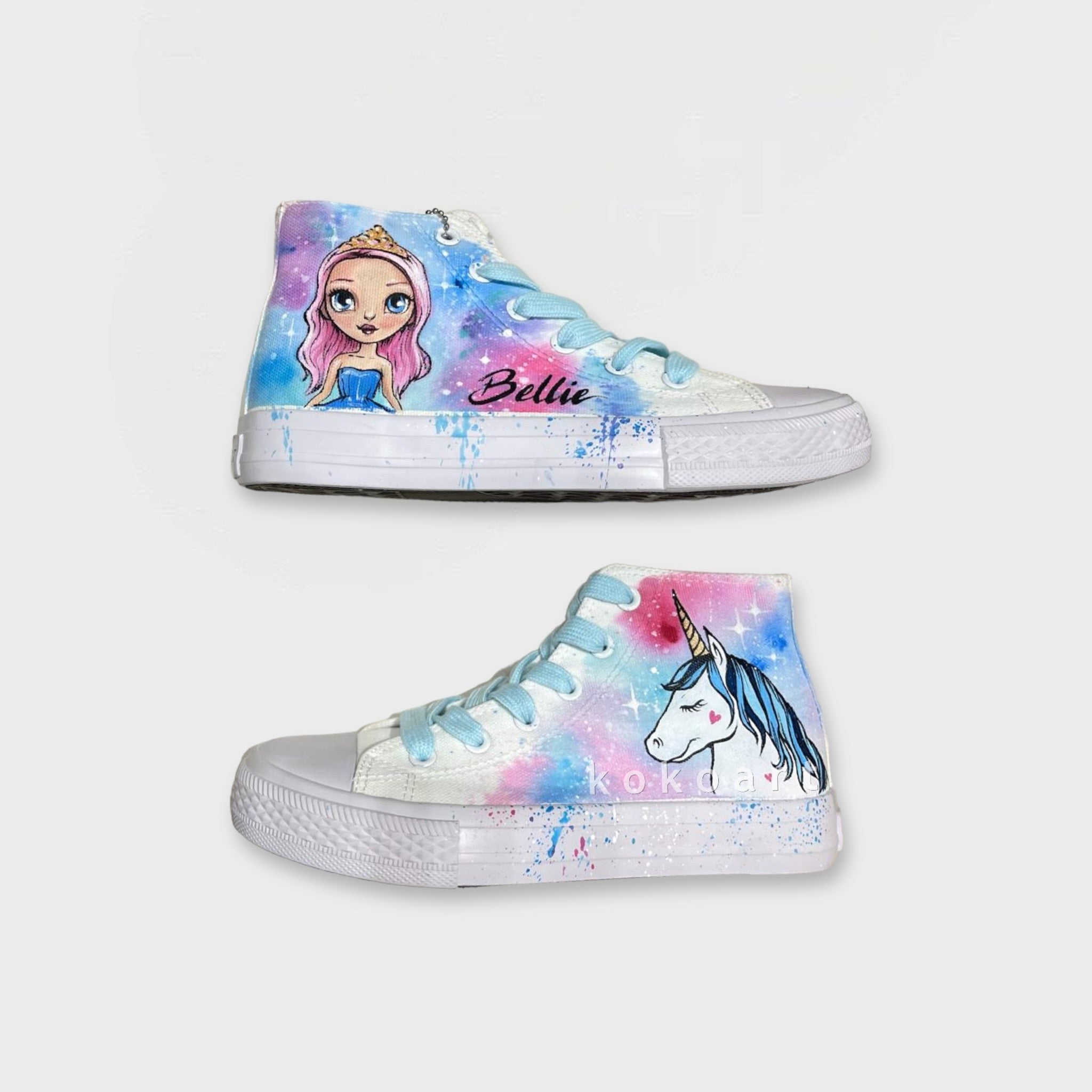 Unicorns and Princess Hand Painted Shoes