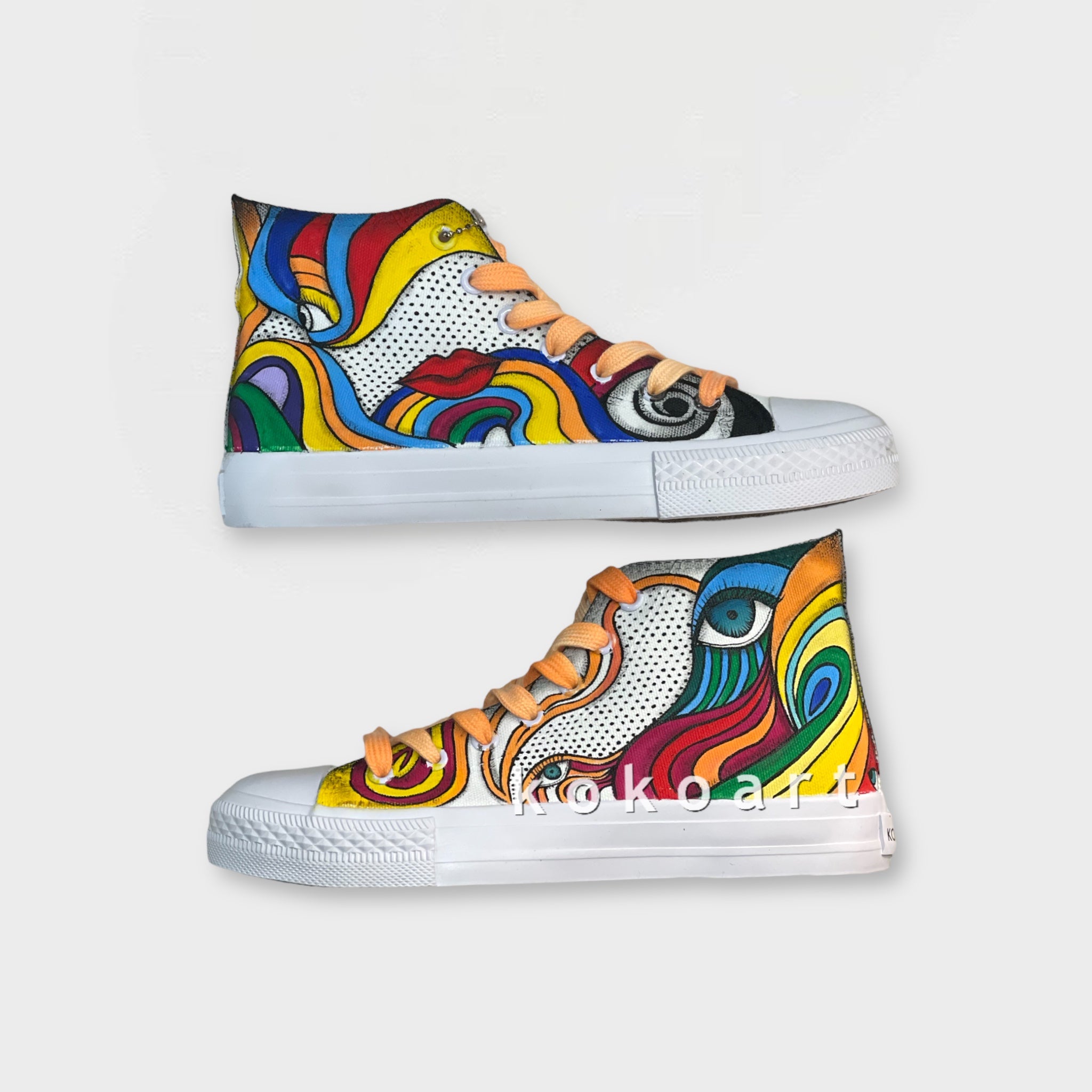 Abstract Pattern Hand Painted Shoes