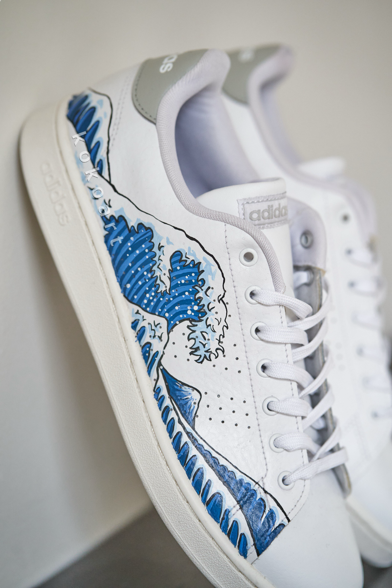 Stan Smith Hand Painted Great Wave
