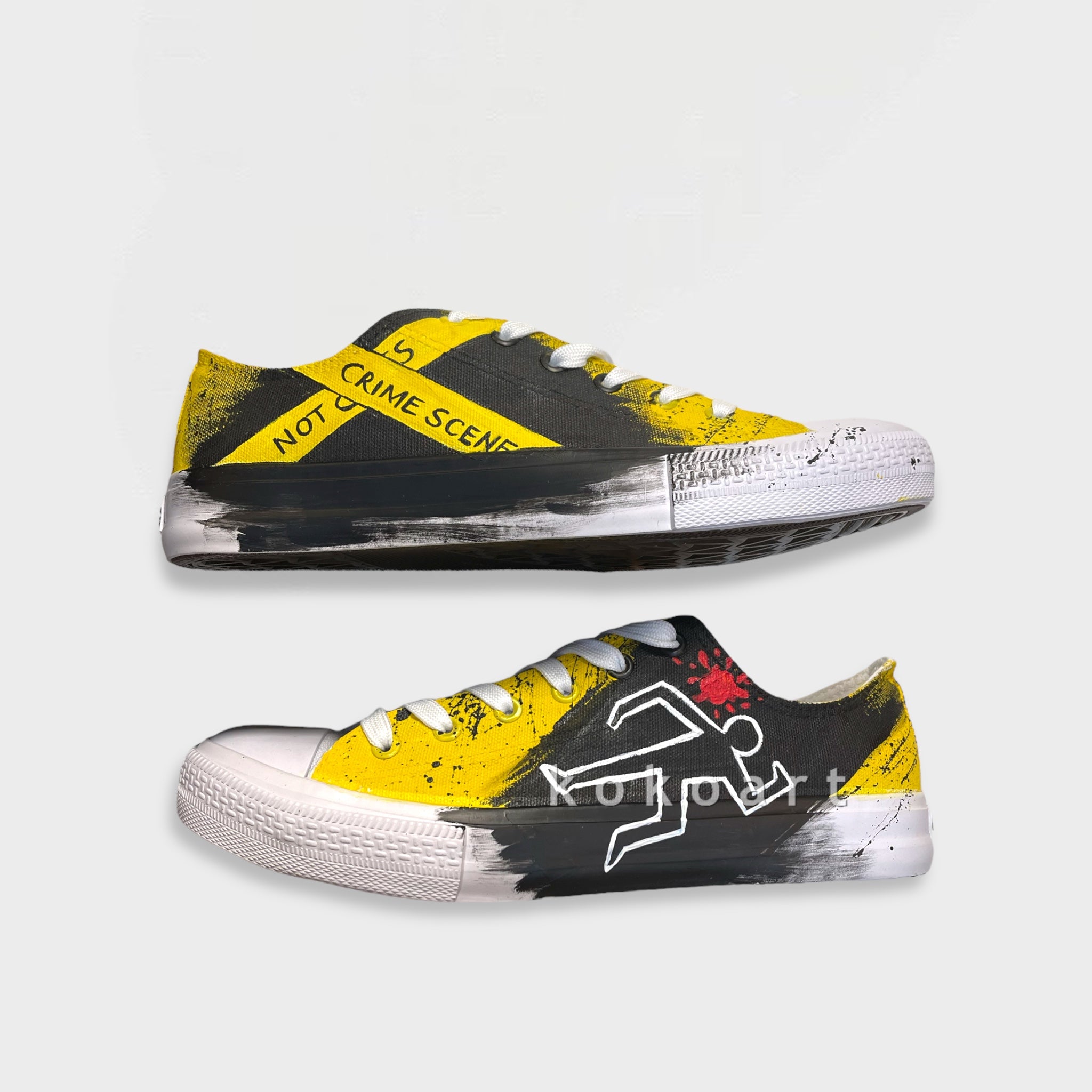 Crime Scene Hand Painted Shoes