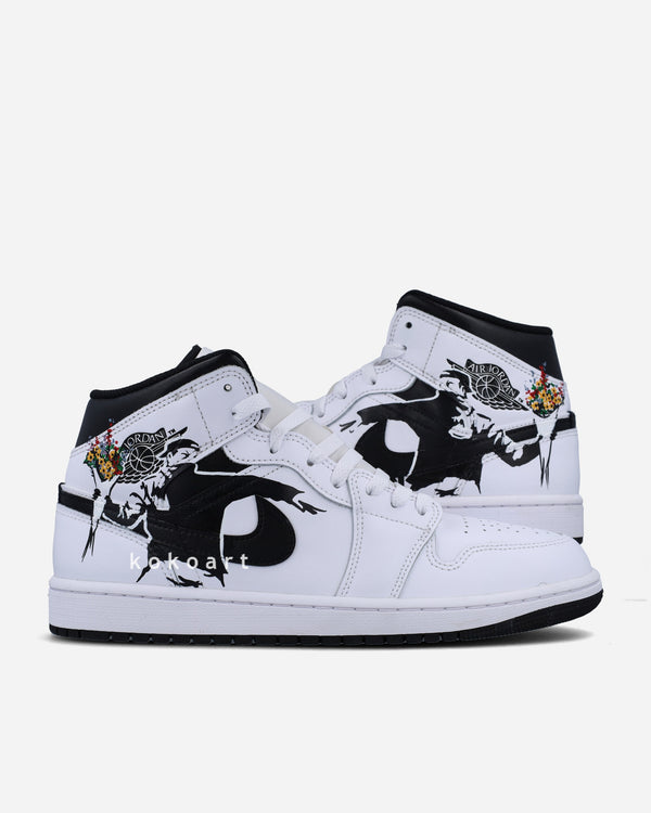 Air Jordan Hand Painted Graffiti Black - KOKO ART