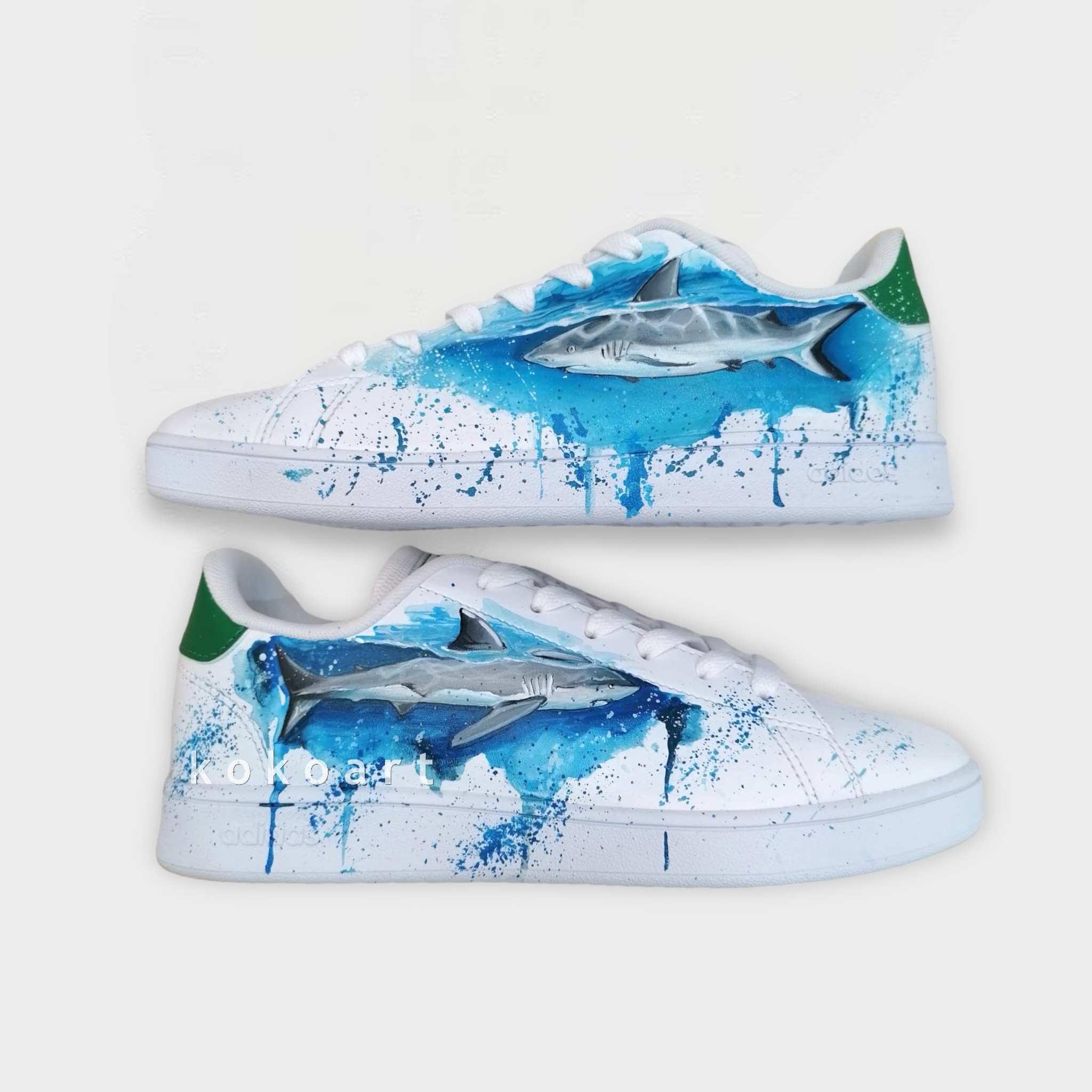 Stan Smith Hand Painted Sharks