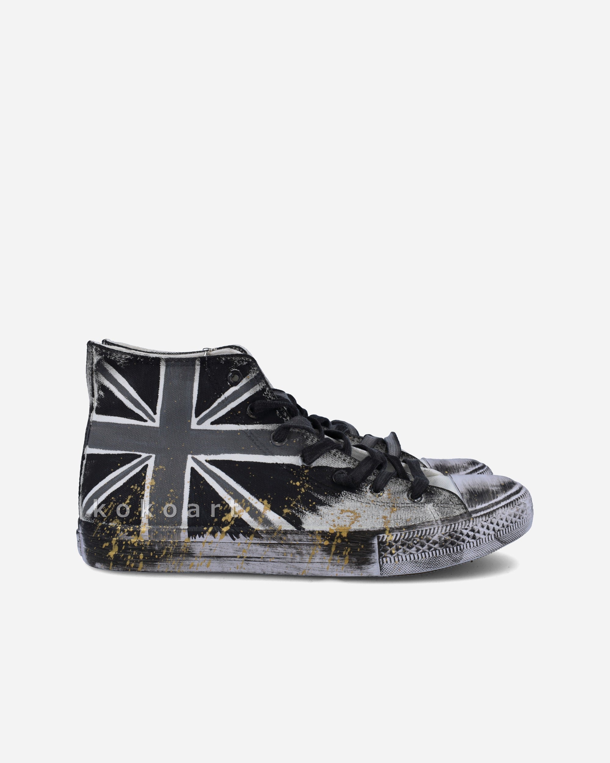 Flag Black & White Hand Painted Shoes