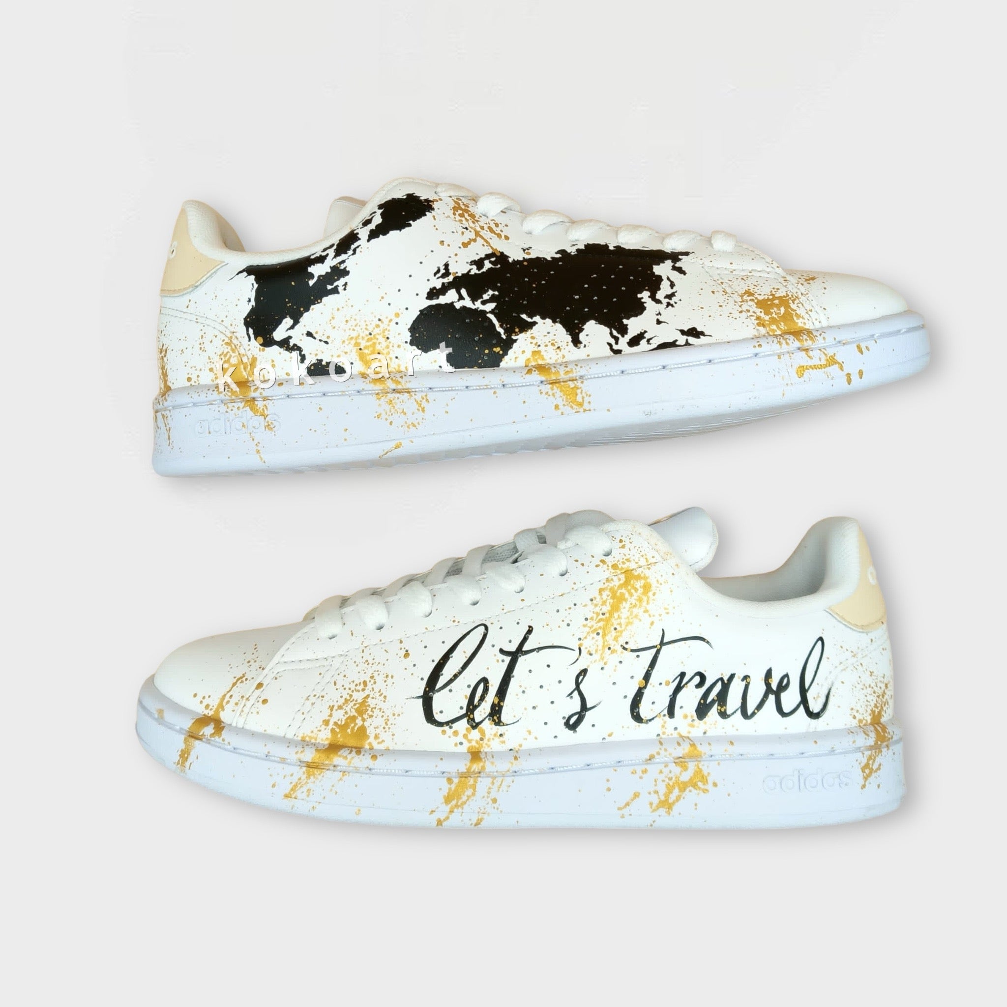 Stan Smith Hand Painted Let's Travel