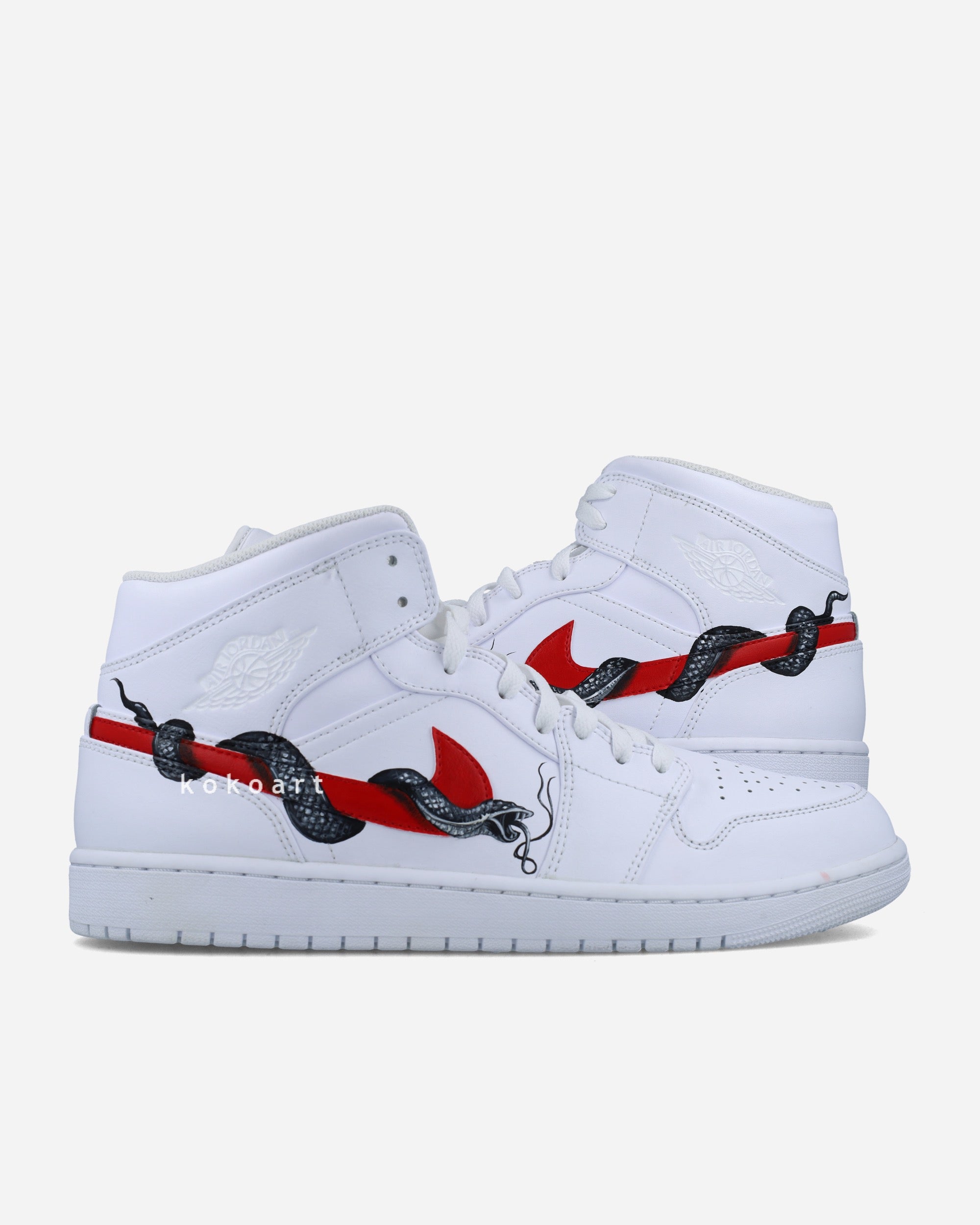 Air Jordan Hand Painted Snake Red - KOKO ART