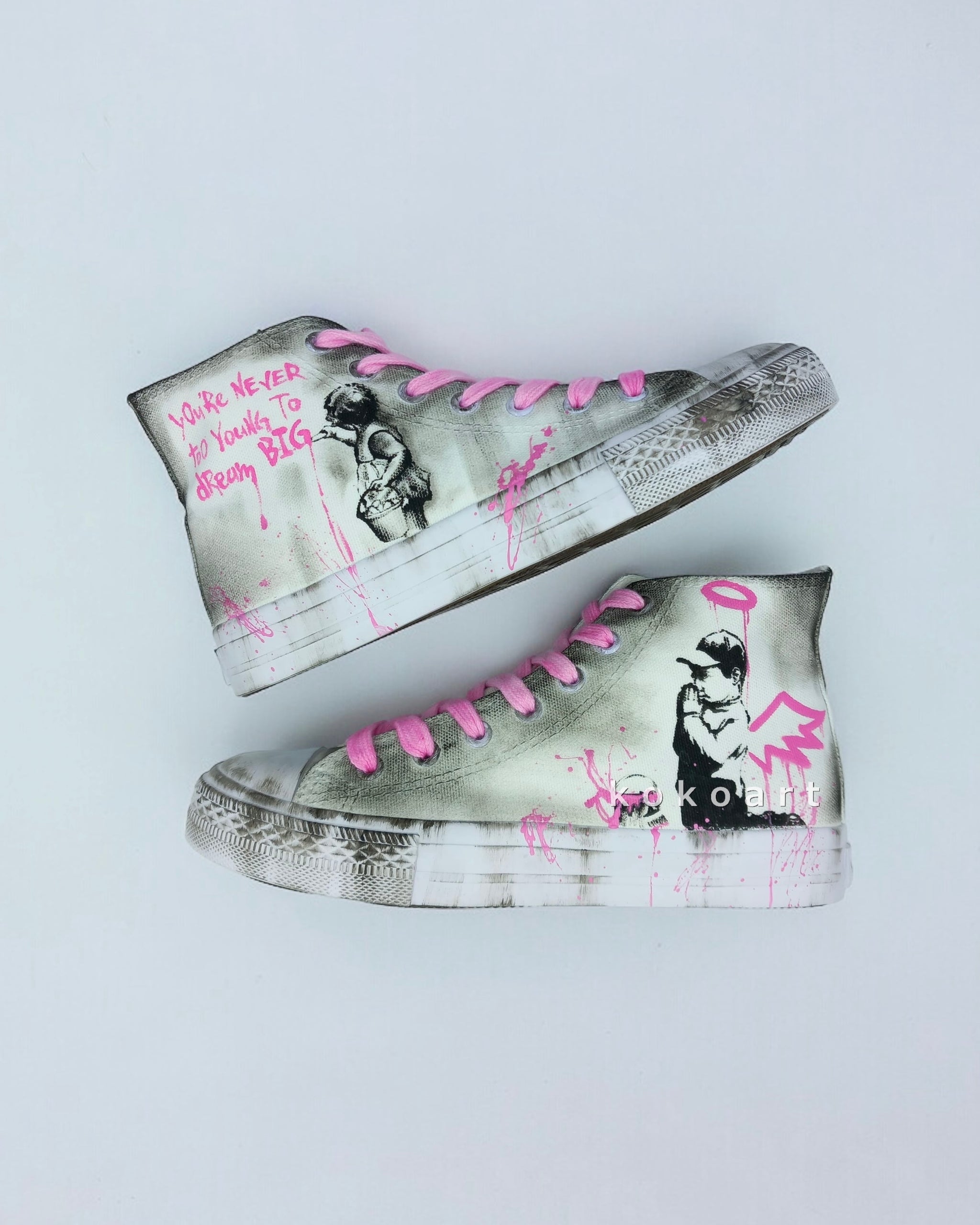 Pink Graffiti Hand Painted Shoes