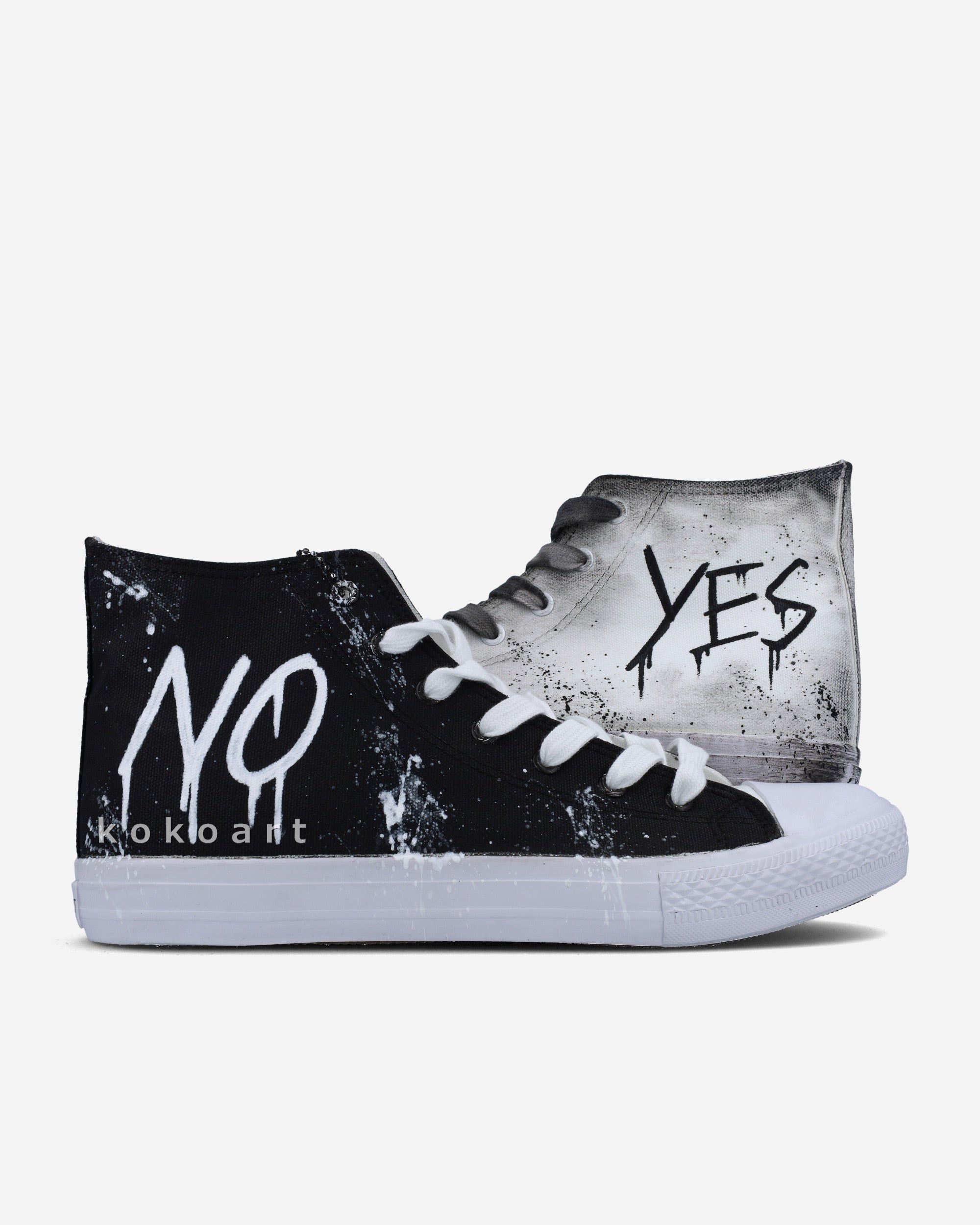 Yes No Hand Painted Shoes