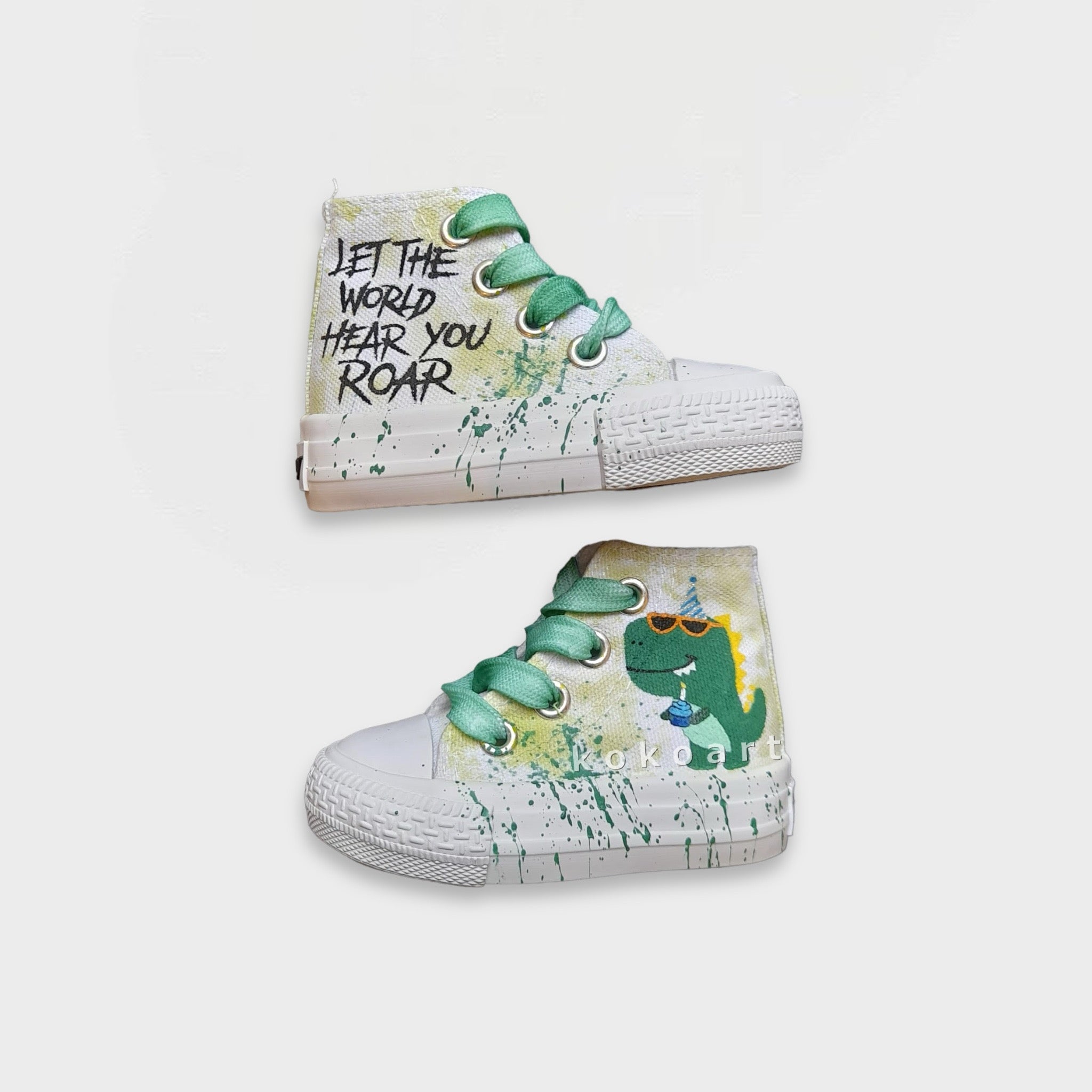 Dinosaur Hand Painted Shoes
