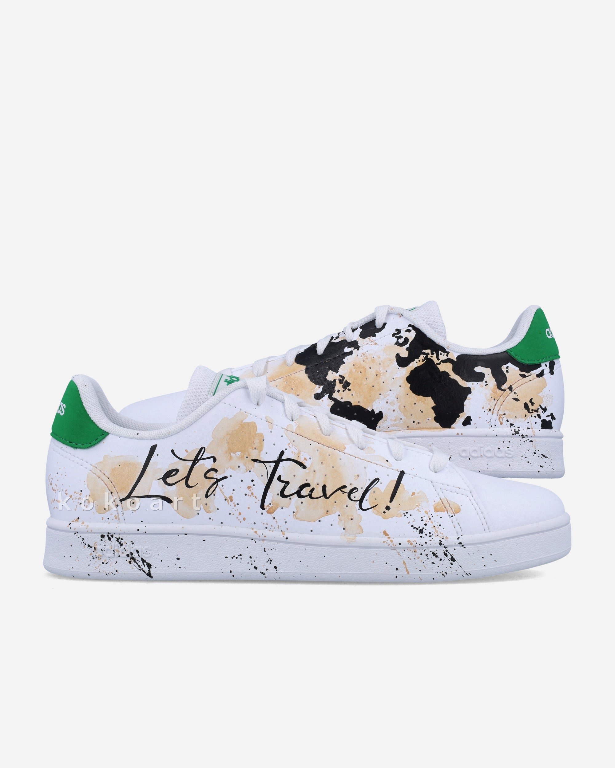 Adidas Hand Painted Let's Travel - KOKO ART Adidas Hand Painted Let's Travel - KOKO ART