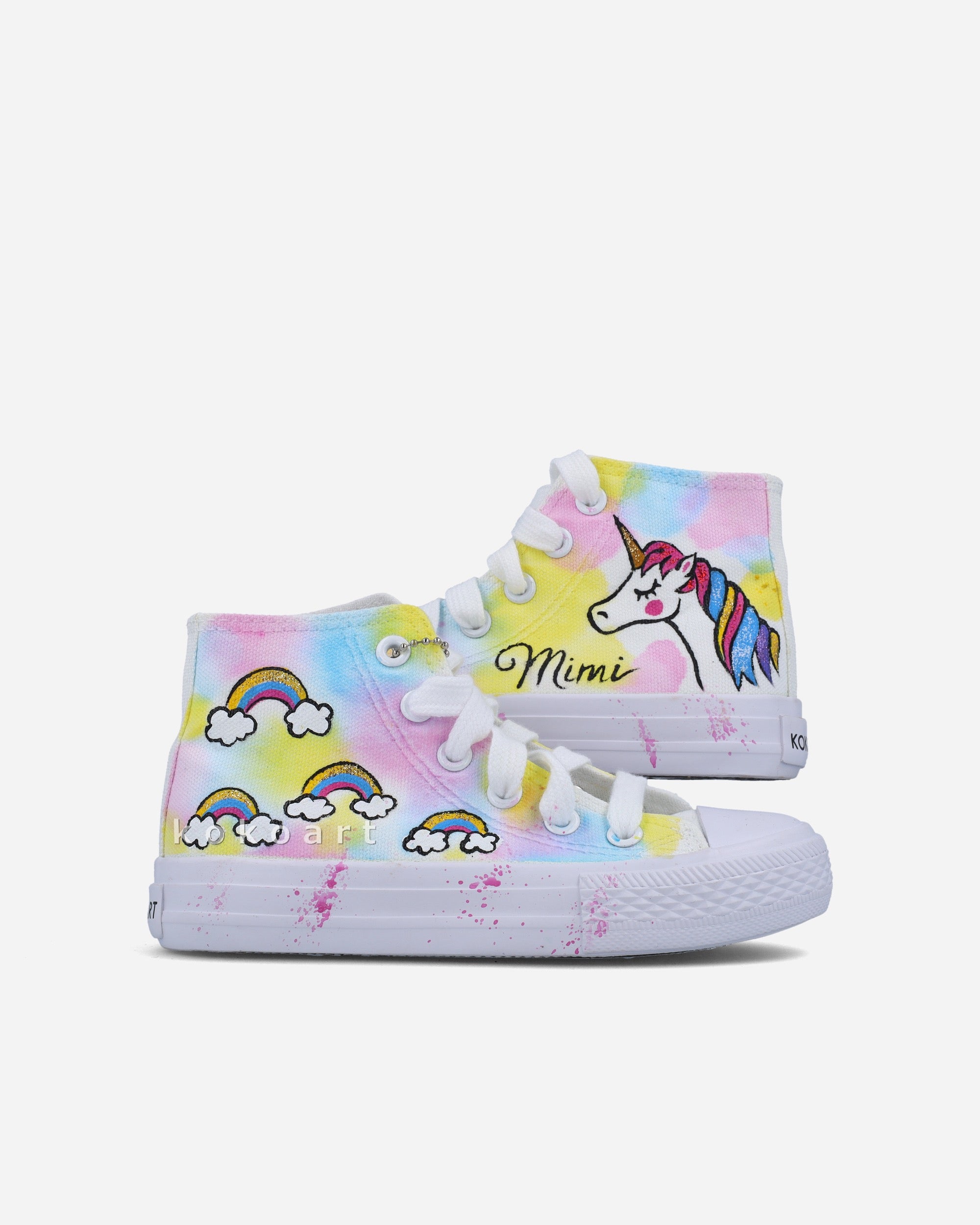 Unicorn and Rainbows Hand Painted Shoes
