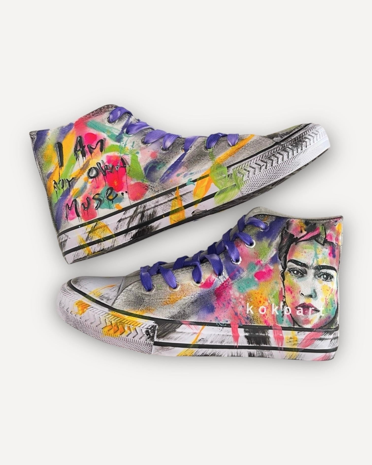 Frida Kahlo Sketchy Portrait Brush Strokes KOKO ART