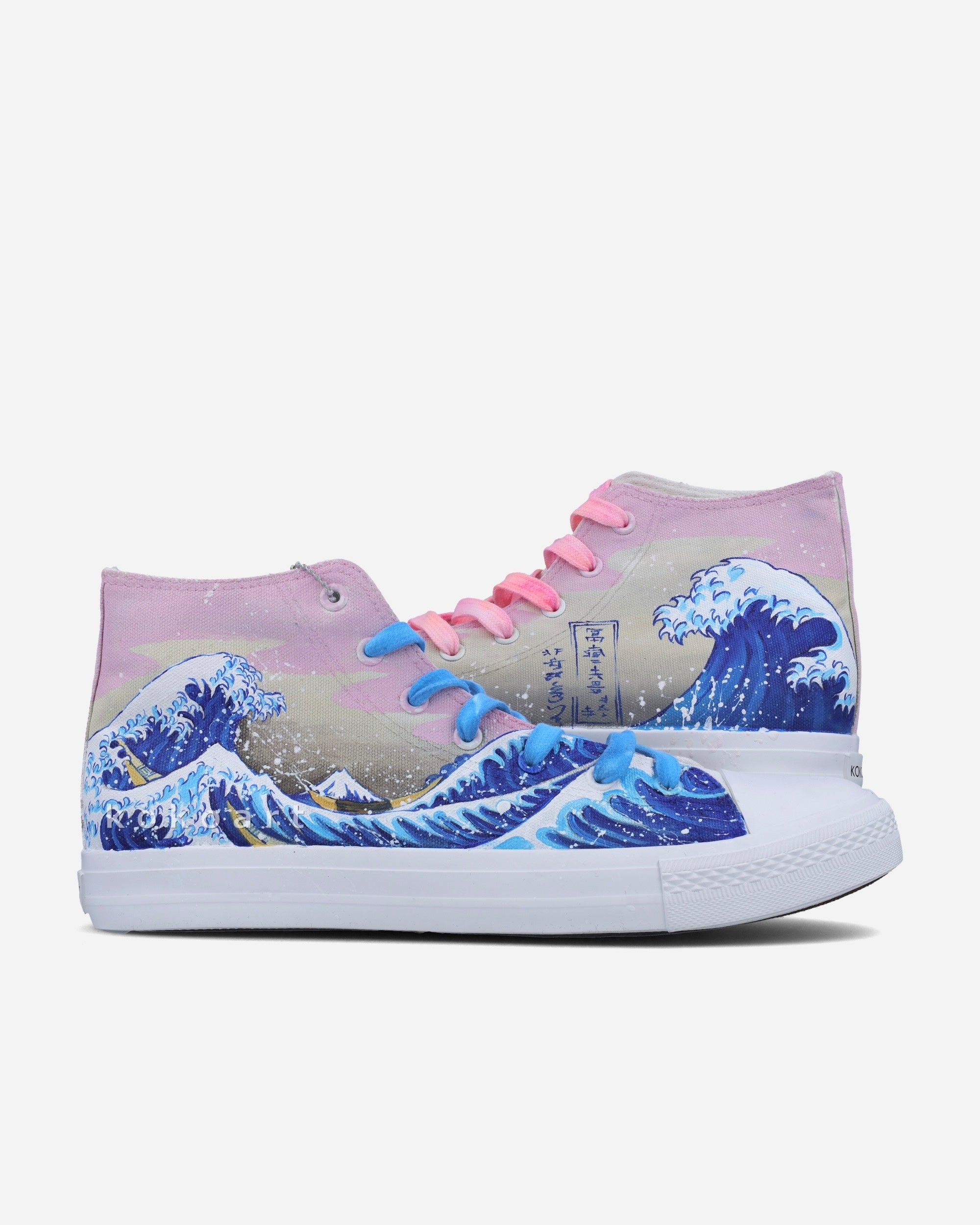 Pink Wave Hand Painted Shoes