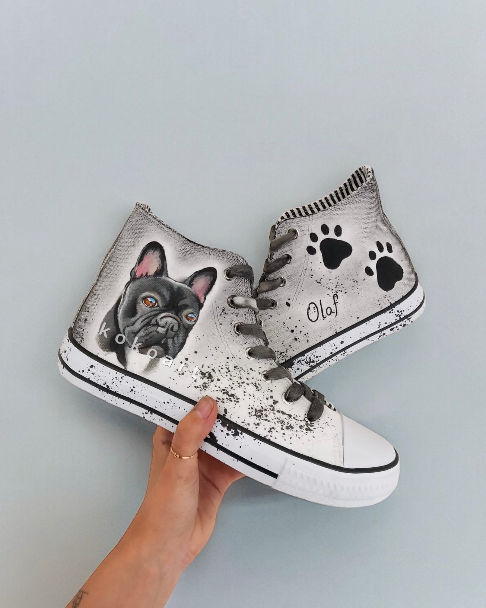 Pet Portrait Hand Painted Shoes KOKO ART