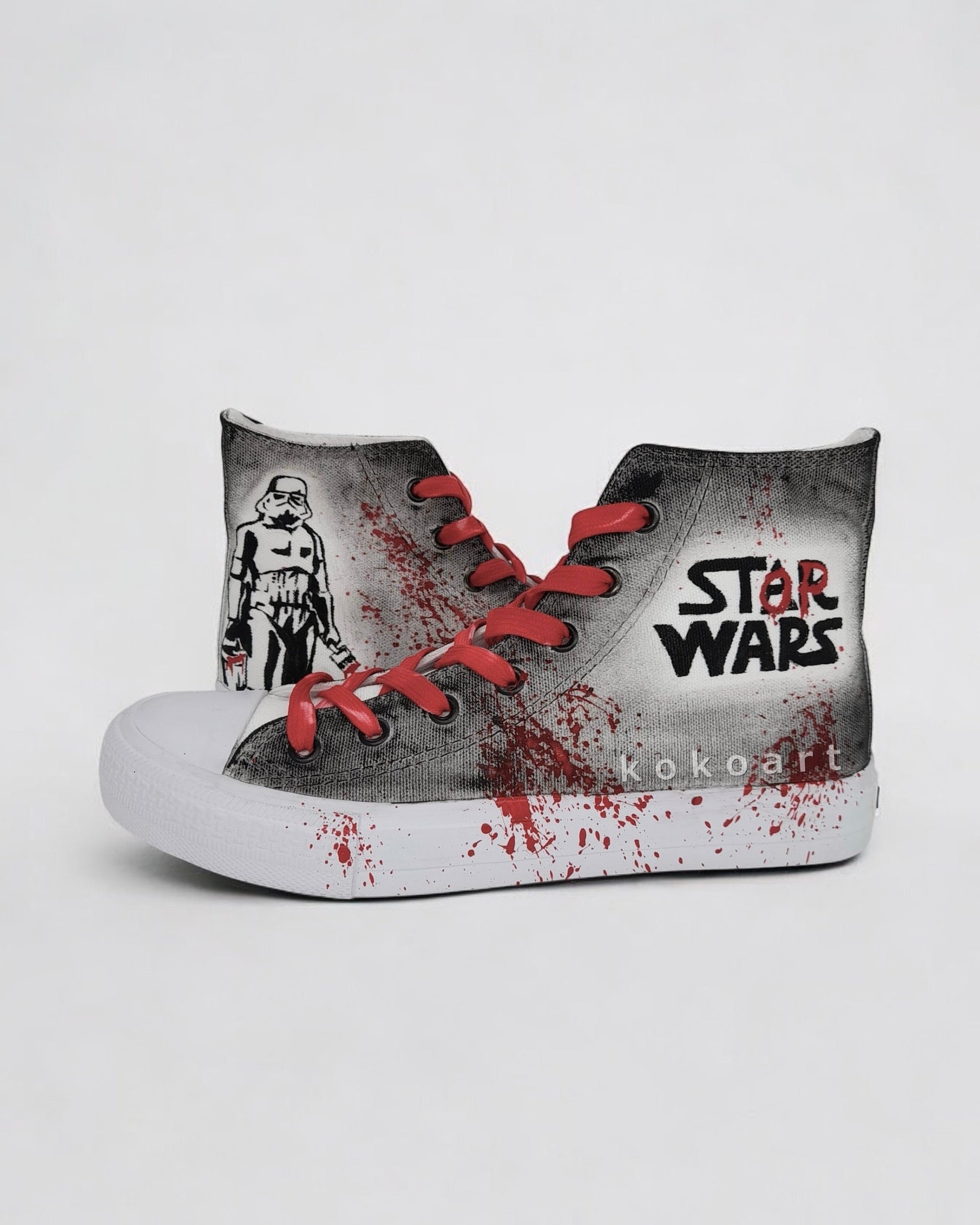 Stop Wars Hand Painted Shoes
