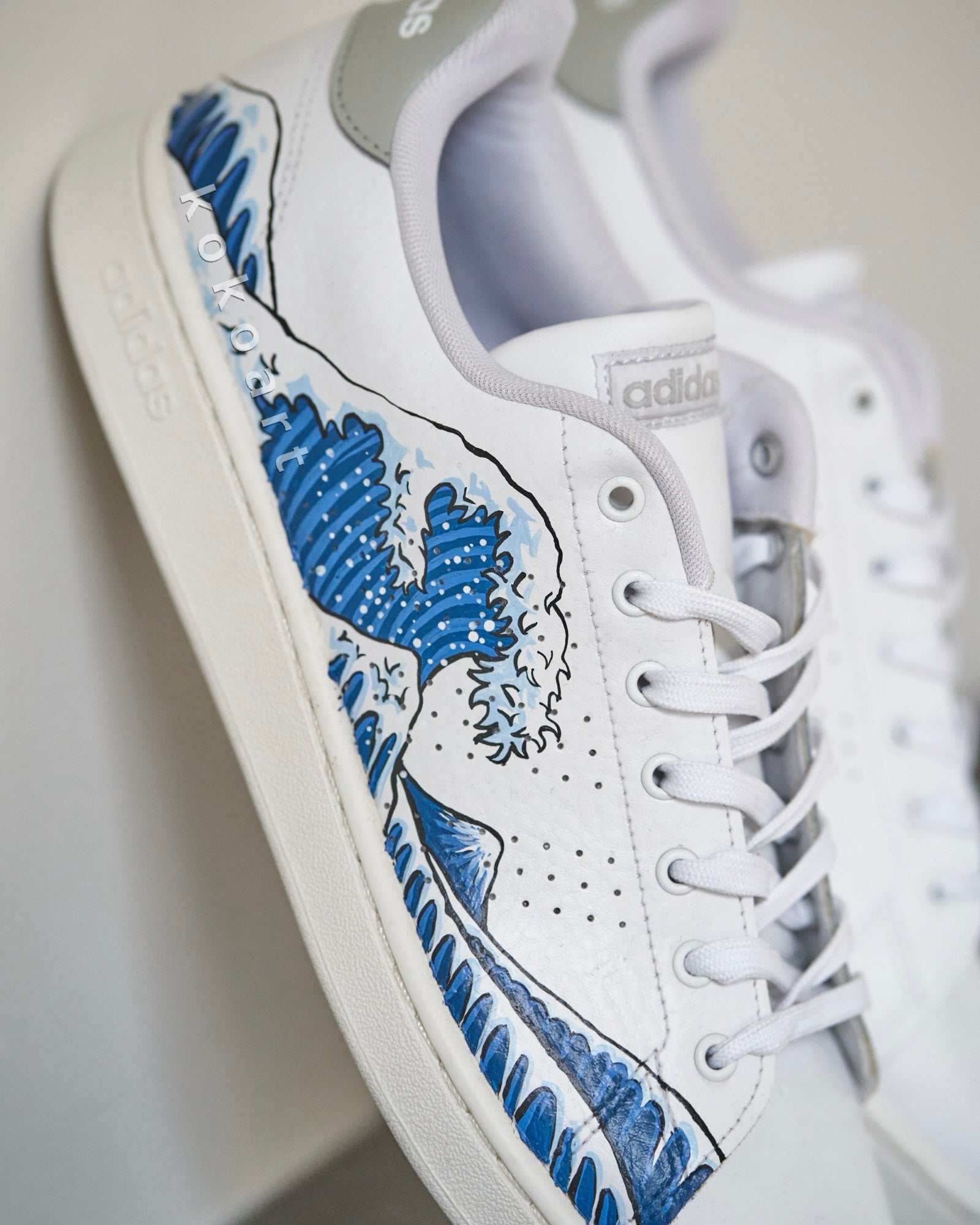 Stan Smith Hand Painted Great Wave