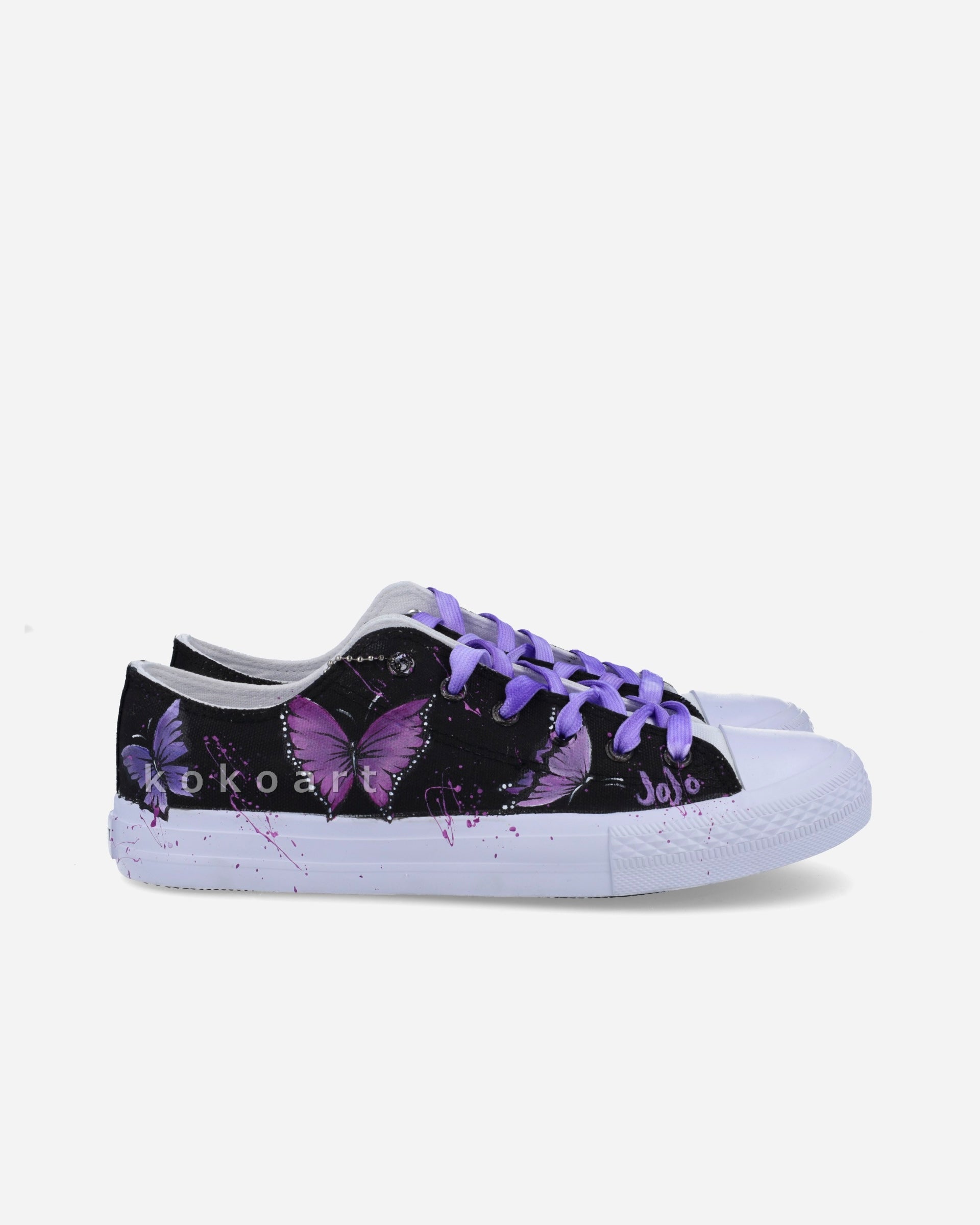 Purple Butterflies Hand Painted Shoes