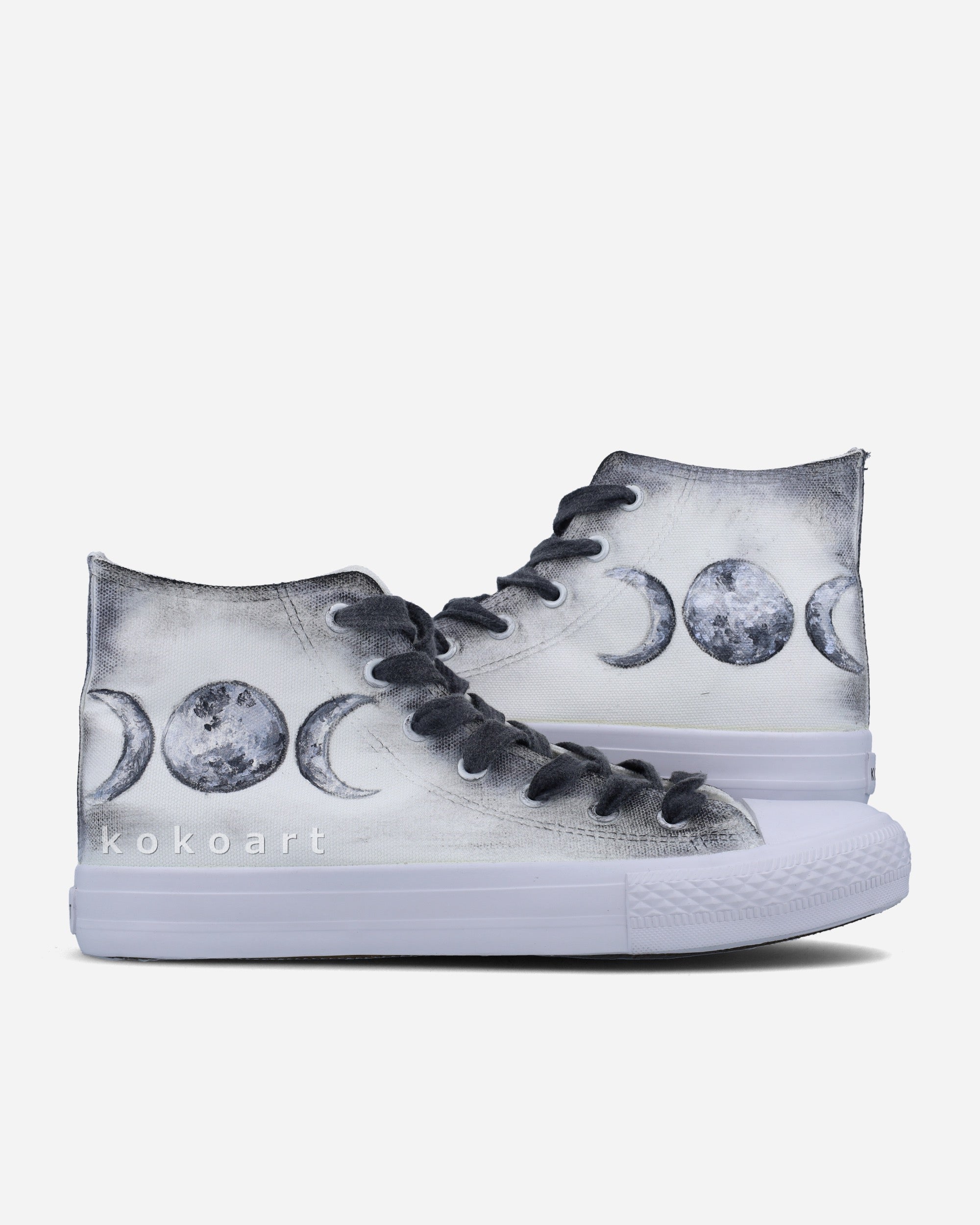 Moon Phases Hand Painted Shoes