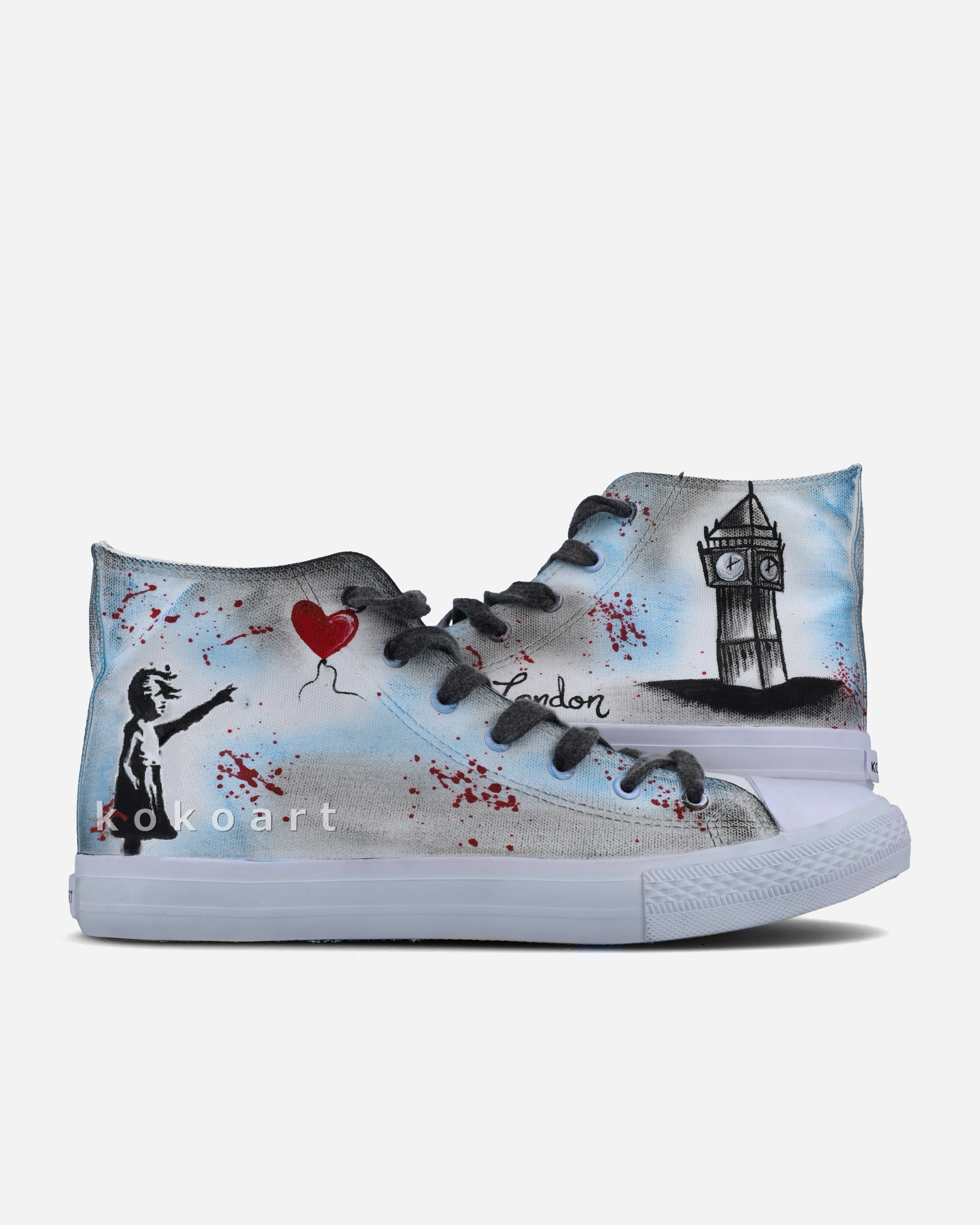 Big Ben Banksy Hand Painted Shoes