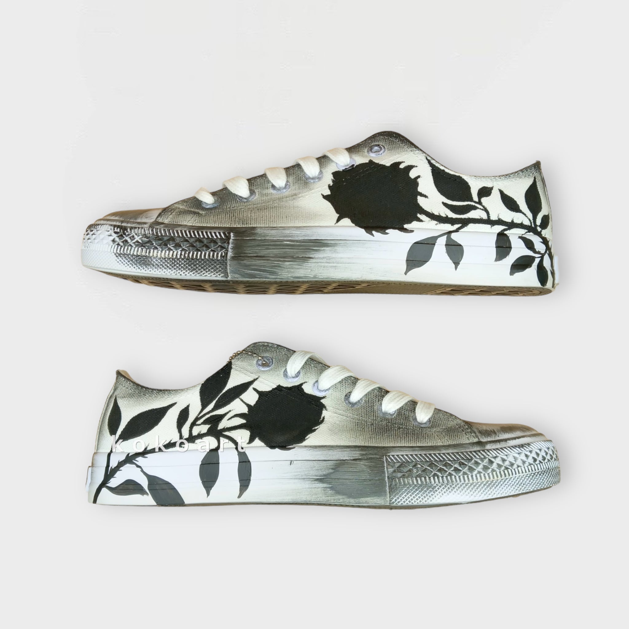 Black Roses Hand Painted Shoes