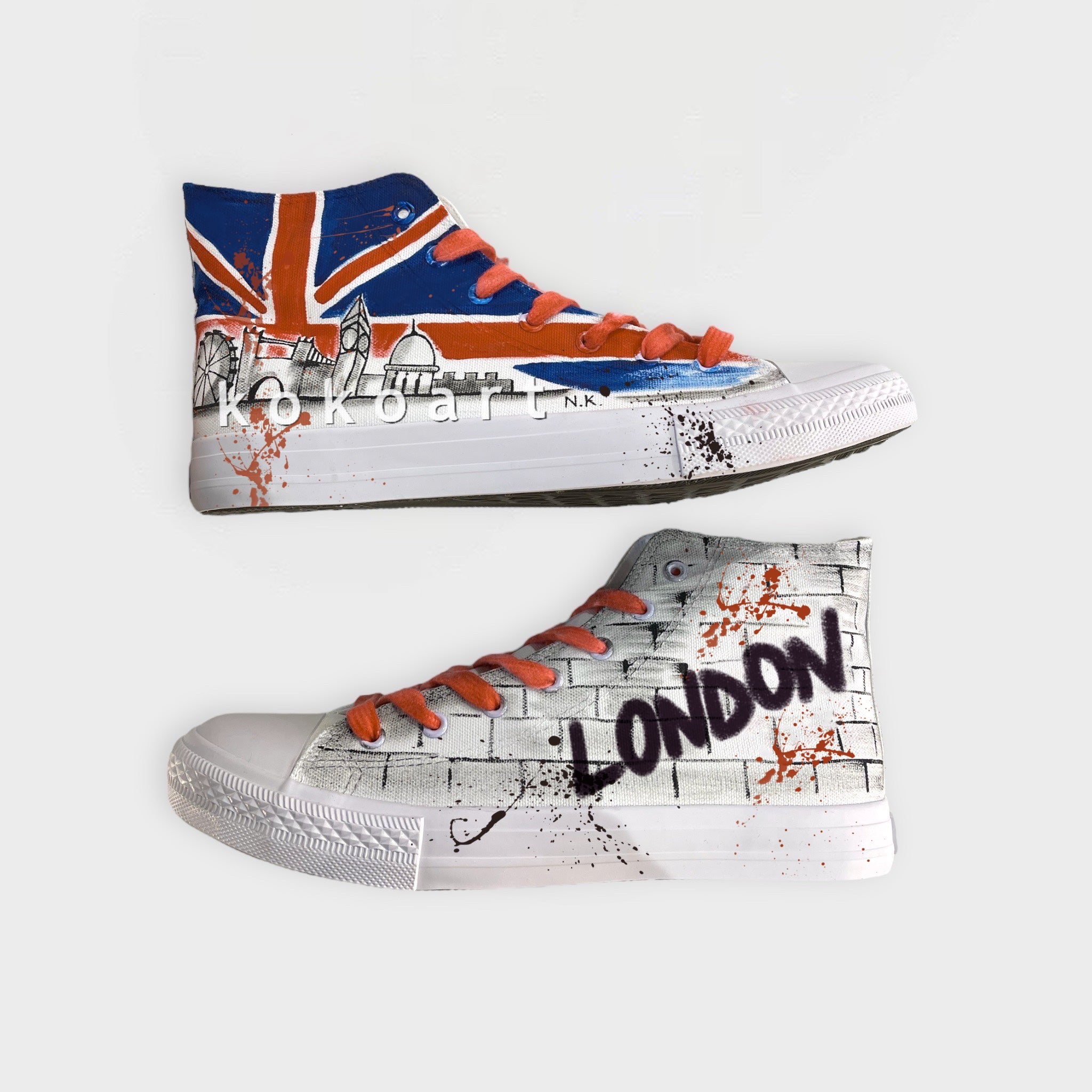 London Graffiti Hand Painted Shoes
