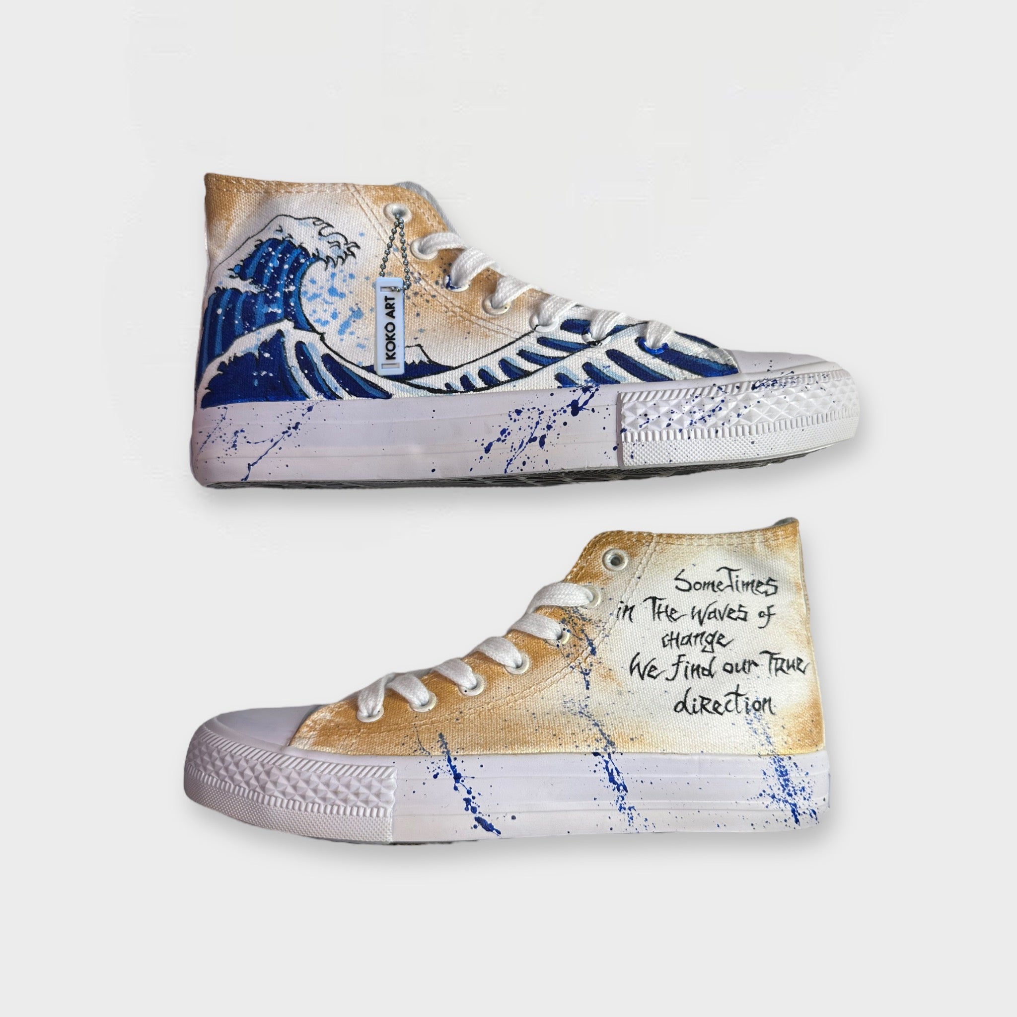 Great Wave Hand Painted Shoes