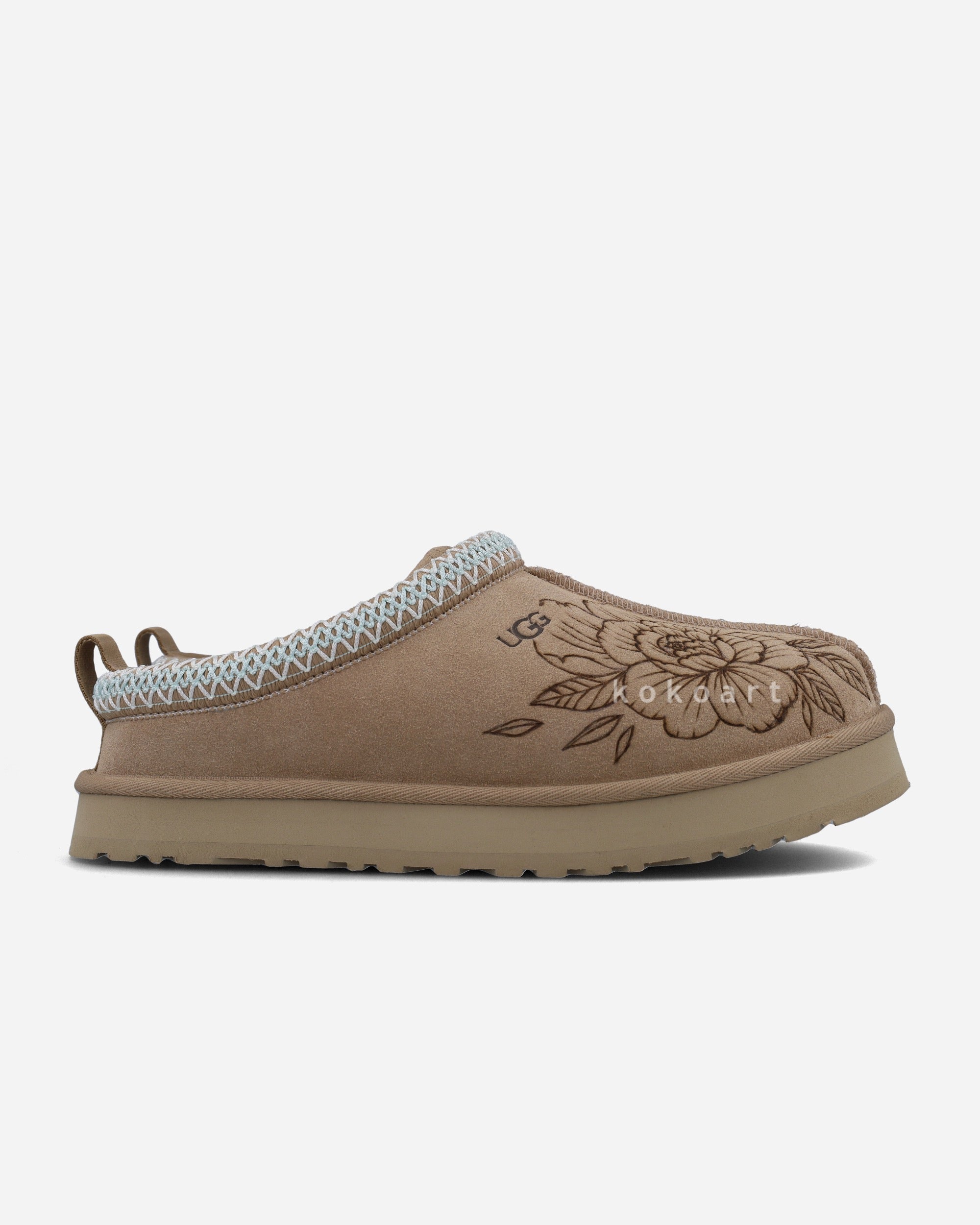 Floral Hand Burnt Ugg