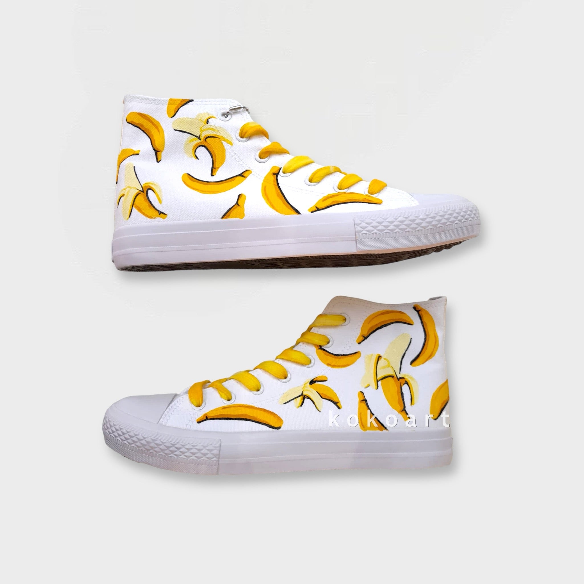 Banana Pattern Hand Painted Shoes