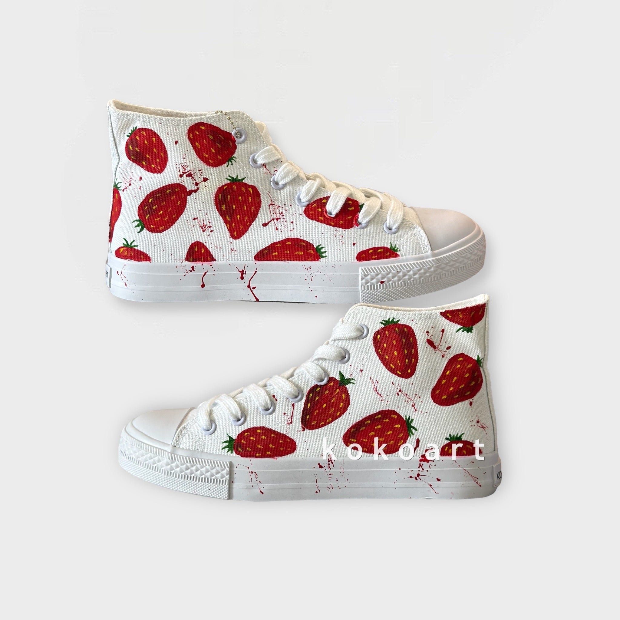 Strawberries Hand Painted Shoes