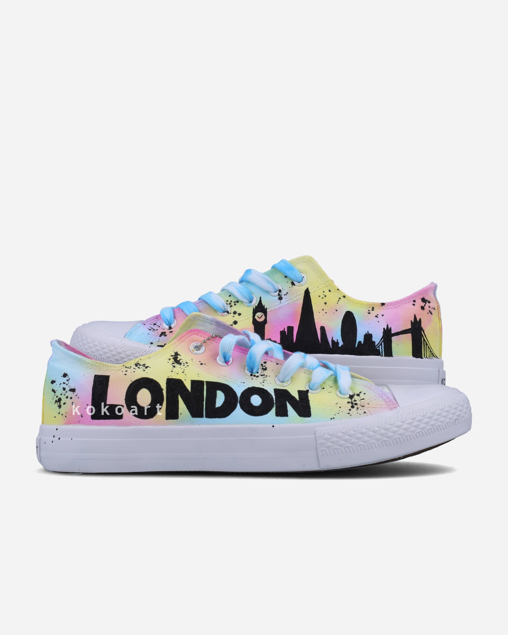 London Colourful Skyline Hand Painted Shoes