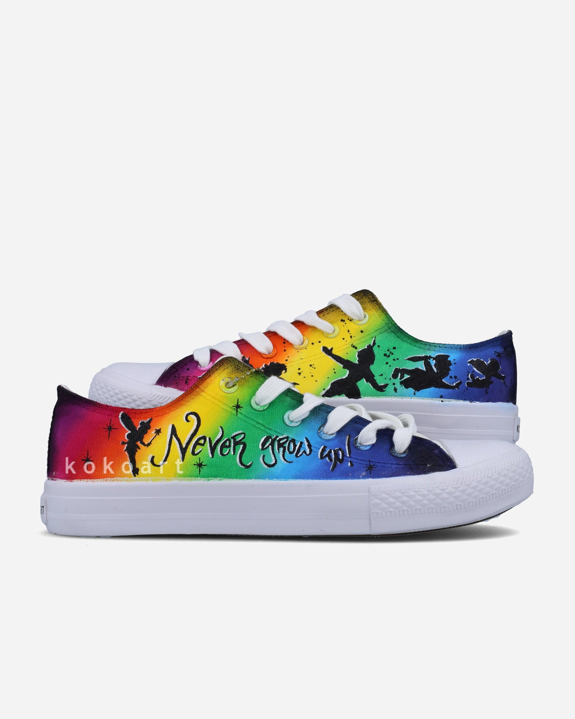 Never Grow Up Hand Painted Shoes