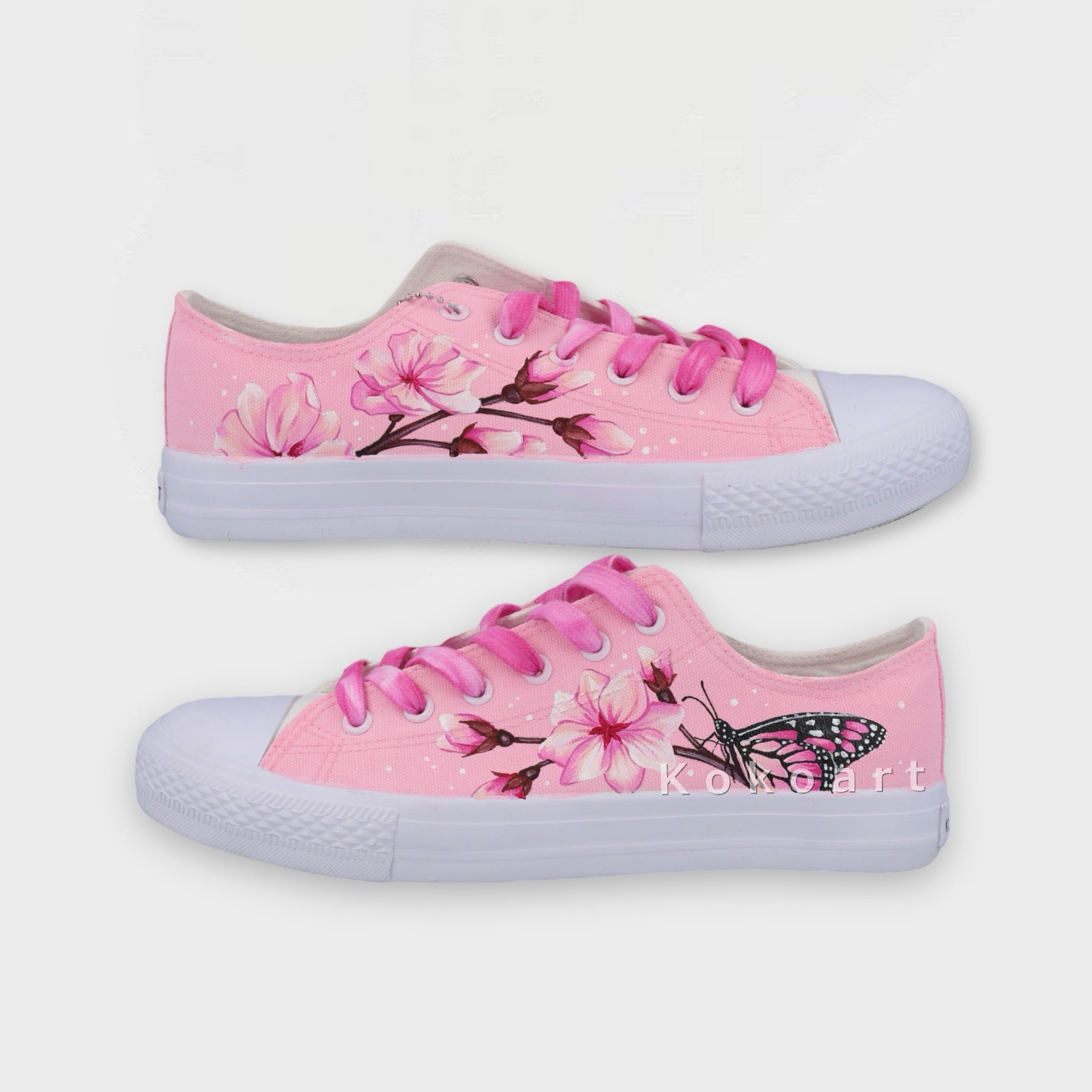 Butterfly Pink Hand Painted Shoes