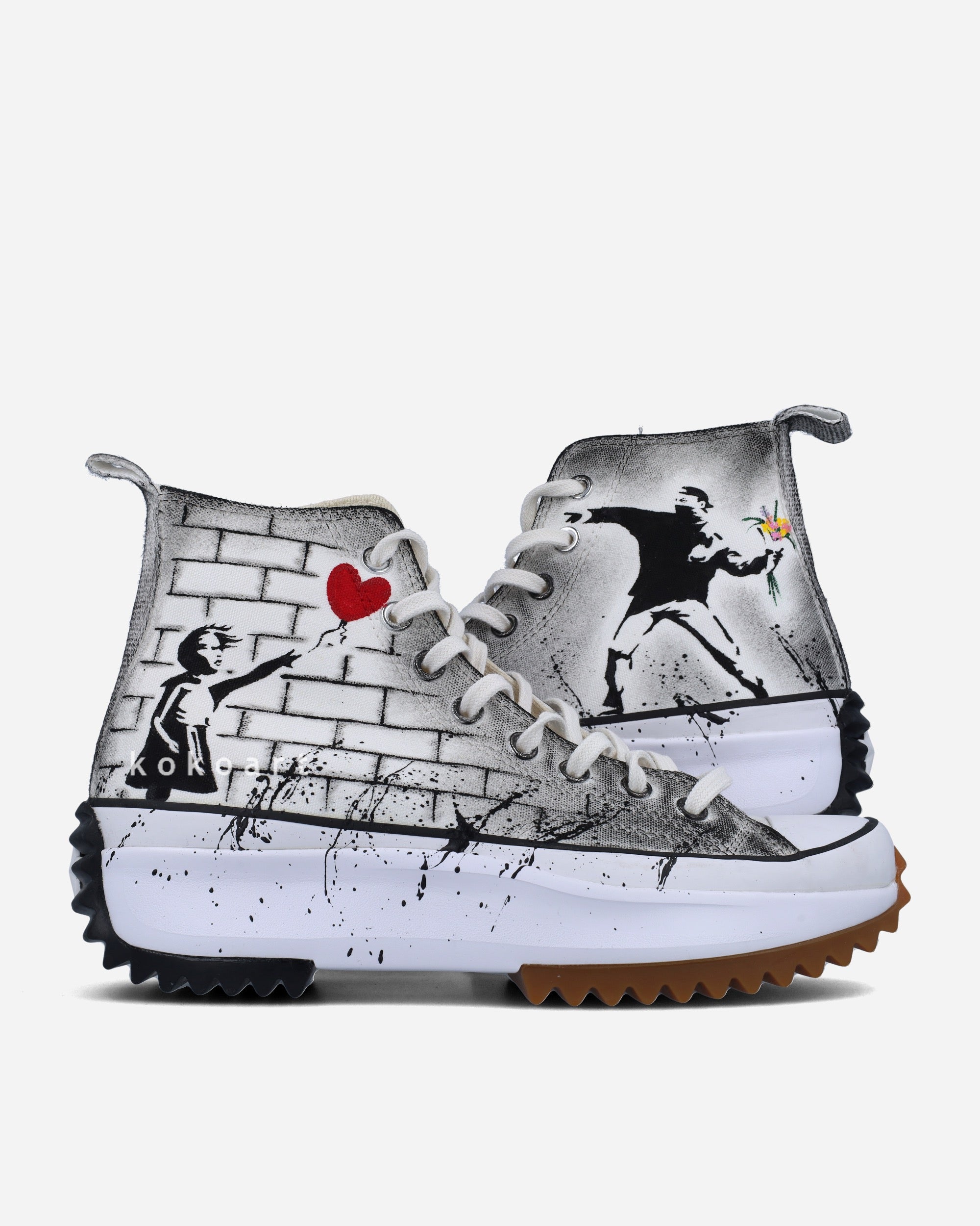 All Star Platforms Hand Painted Graffiti Design