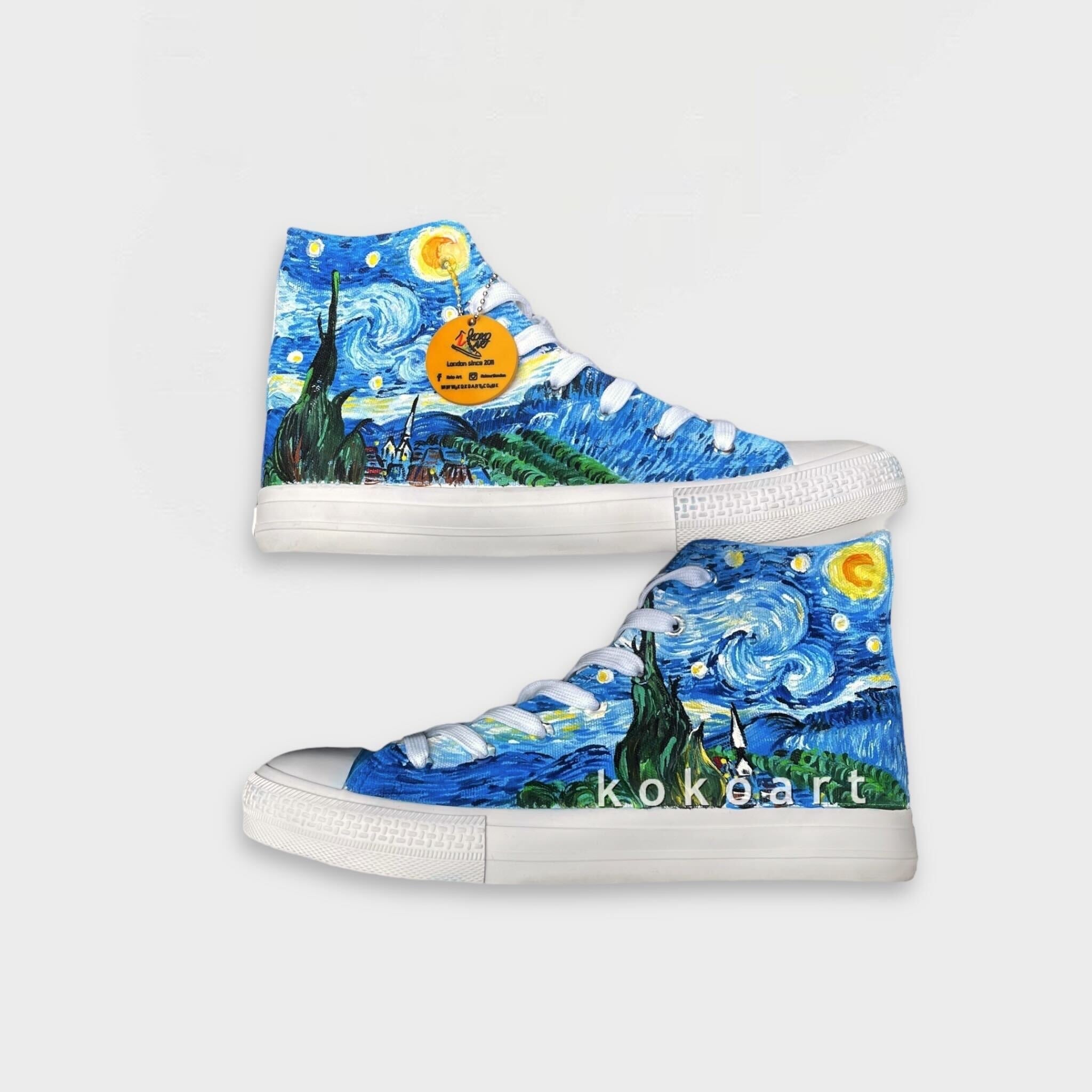 Starry Night Hand Painted Shoes