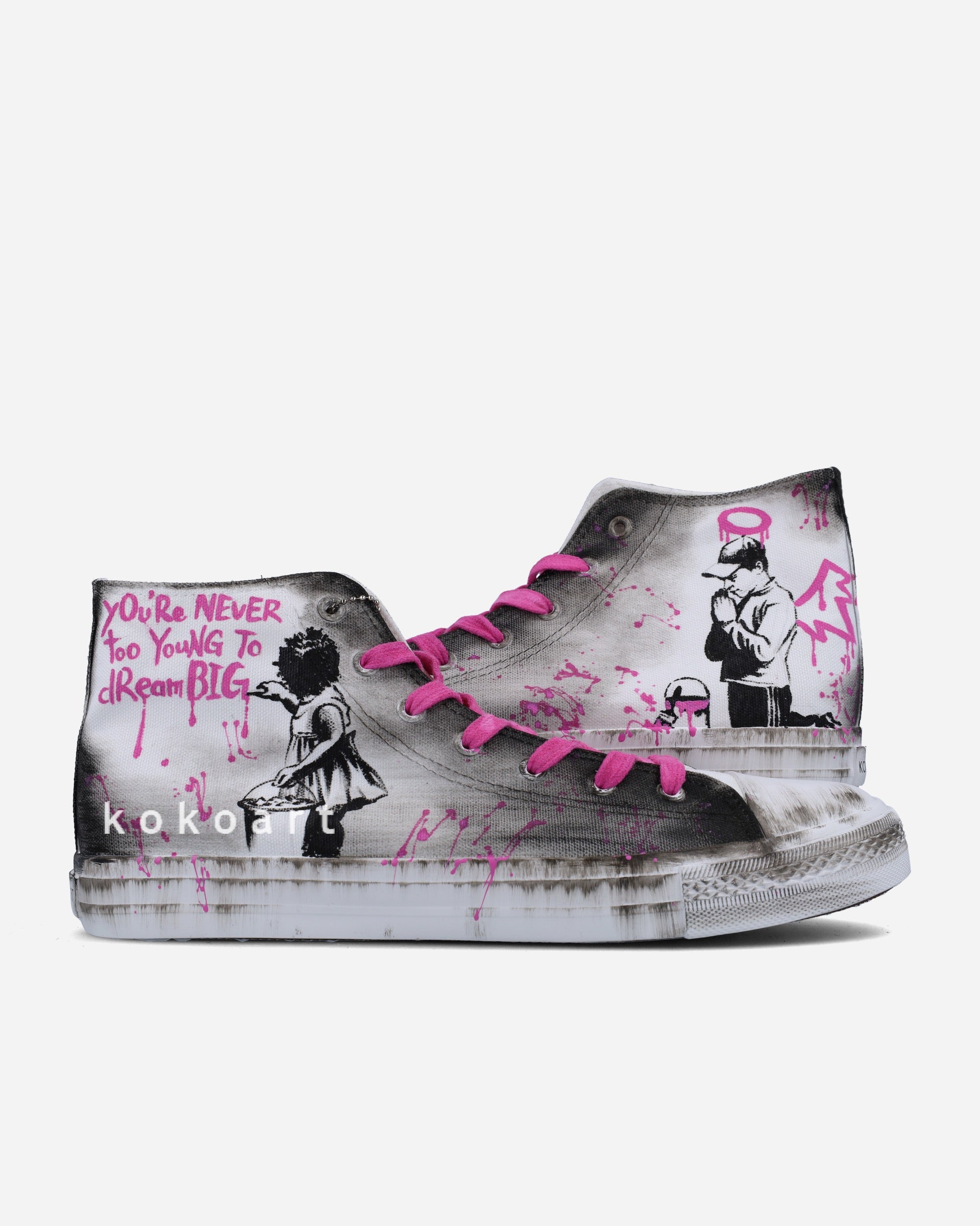 Pink Graffiti Hand Painted Shoes