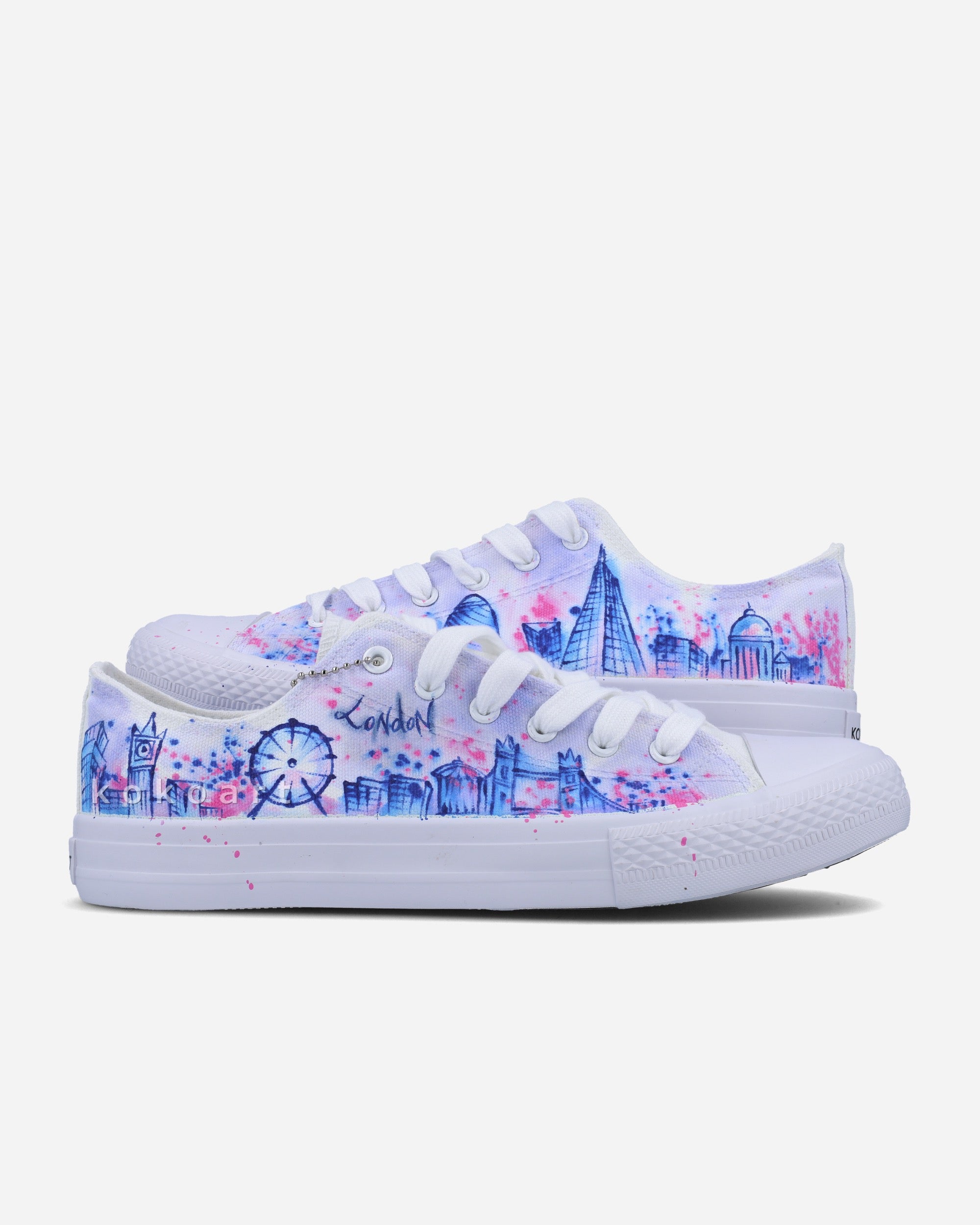 London Skyline Watercolour Hand Painted Shoes