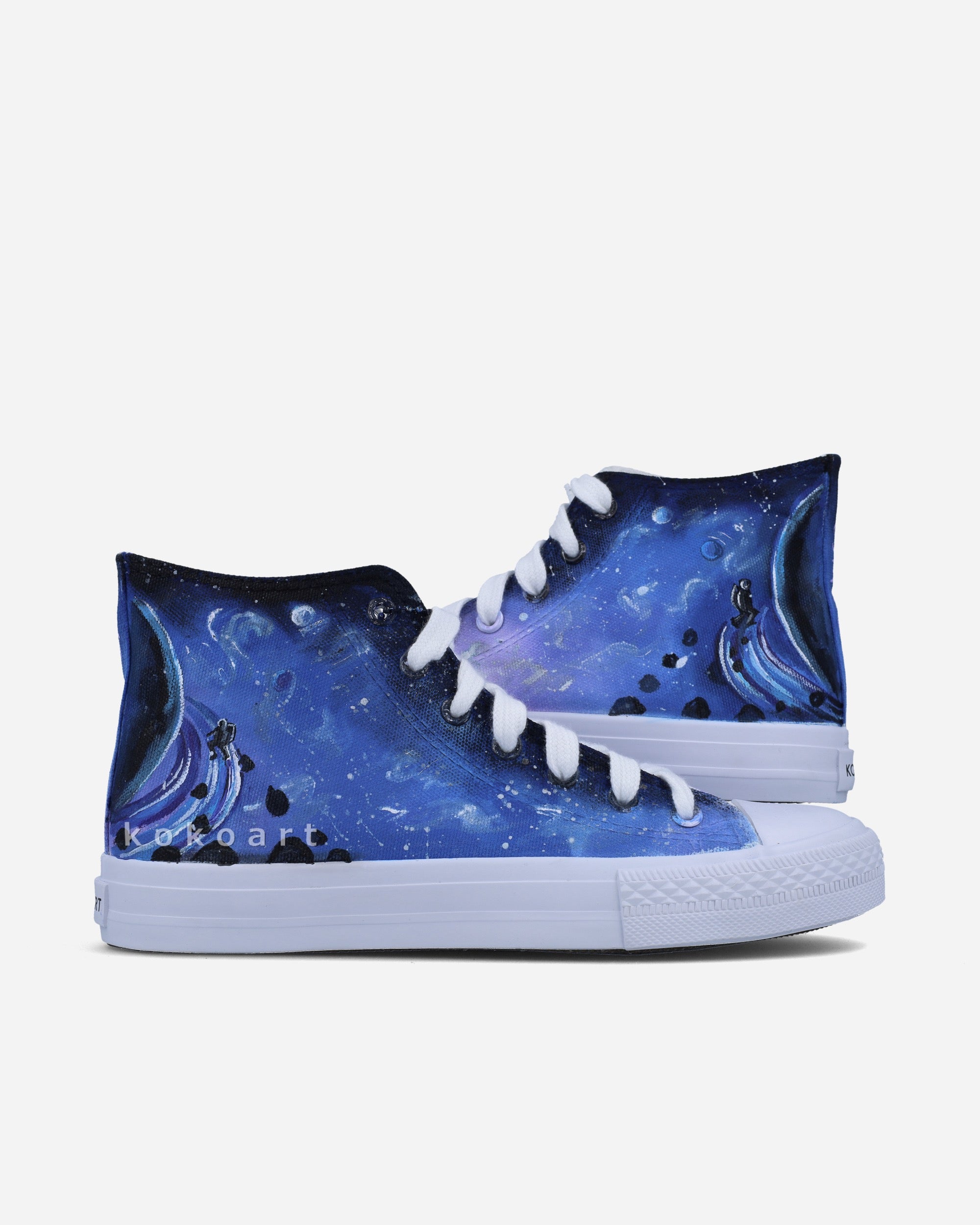 Galaxy with Planets and Astronaut Hand Painted Shoes