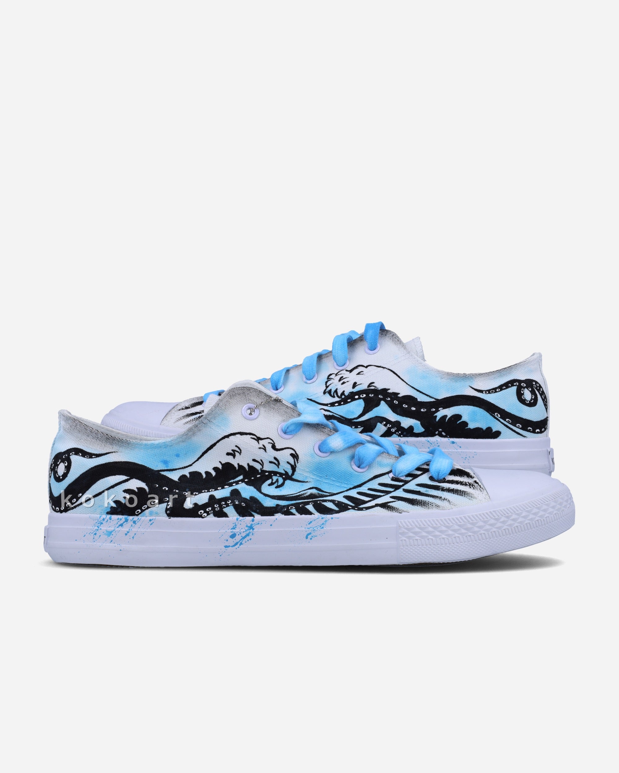 Watercolour Wave Hand Painted Shoes