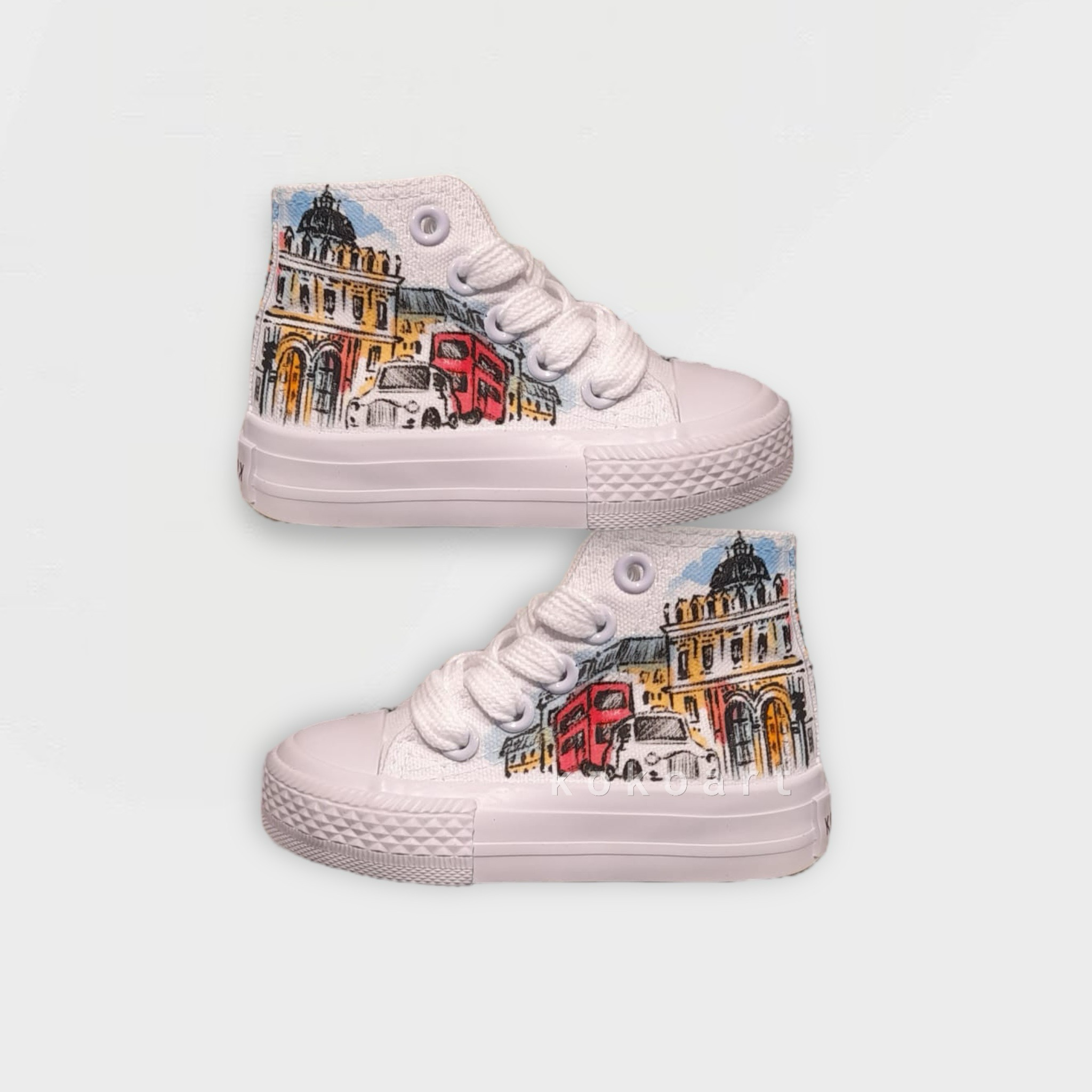 London Illustration Hand Painted Shoes