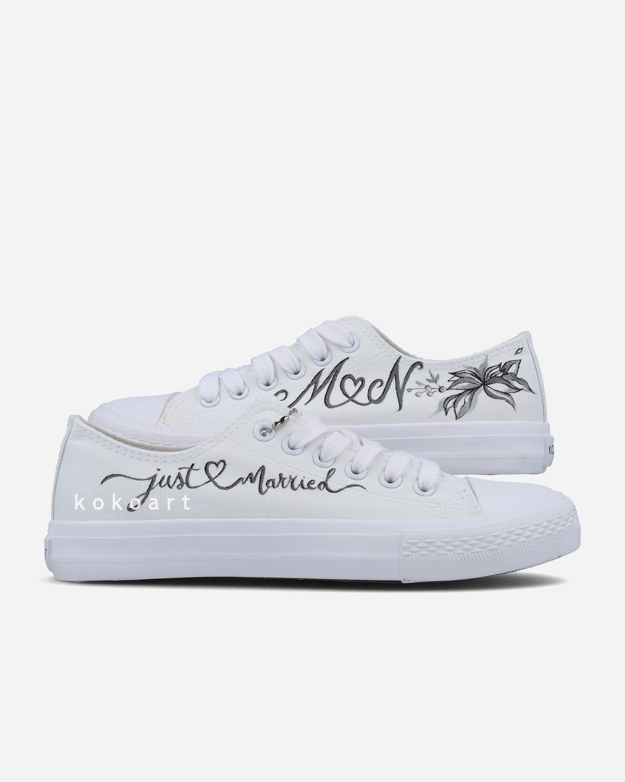 Just Married Wedding Shoes with Initials